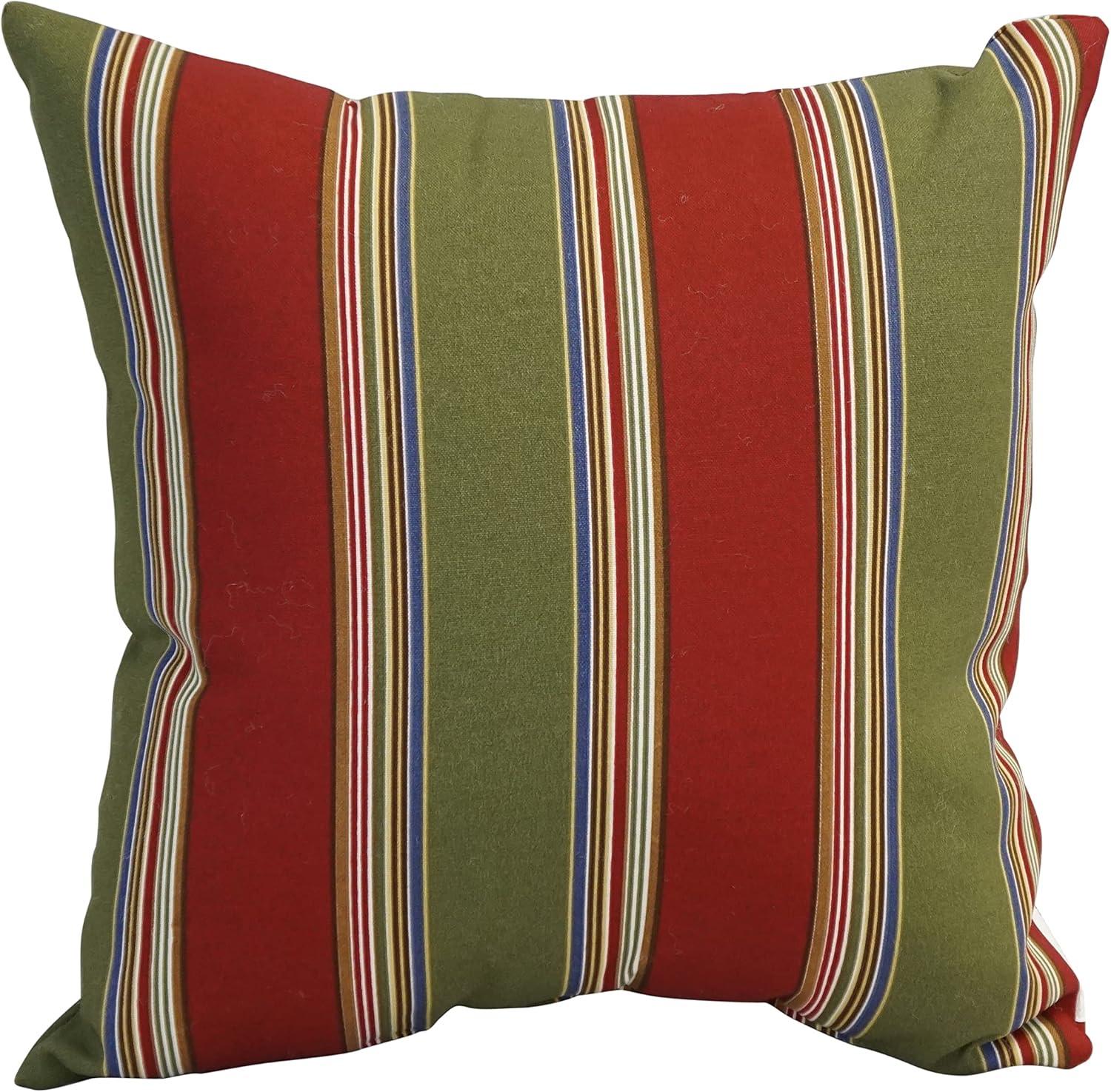 Set of 4 Striped Square Outdoor Polyester Throw Pillows