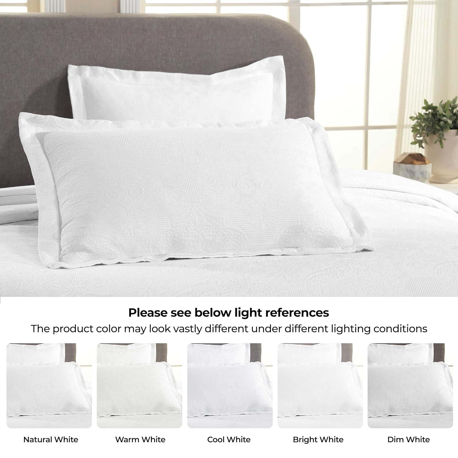 Superior Superior Florin Matelasse Jacquard Scrolling Medallion Cotton Bedspread Set With Pillow Shams