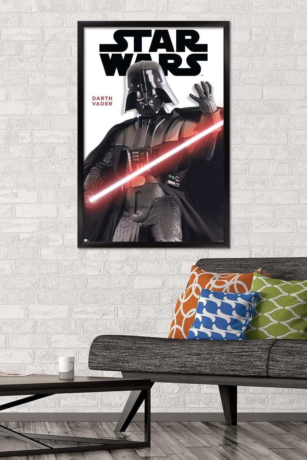 Trends International Star Wars: Saga - Darth Vader Feature Series Framed Wall Poster Prints Black Framed Version 22.375" x 34"