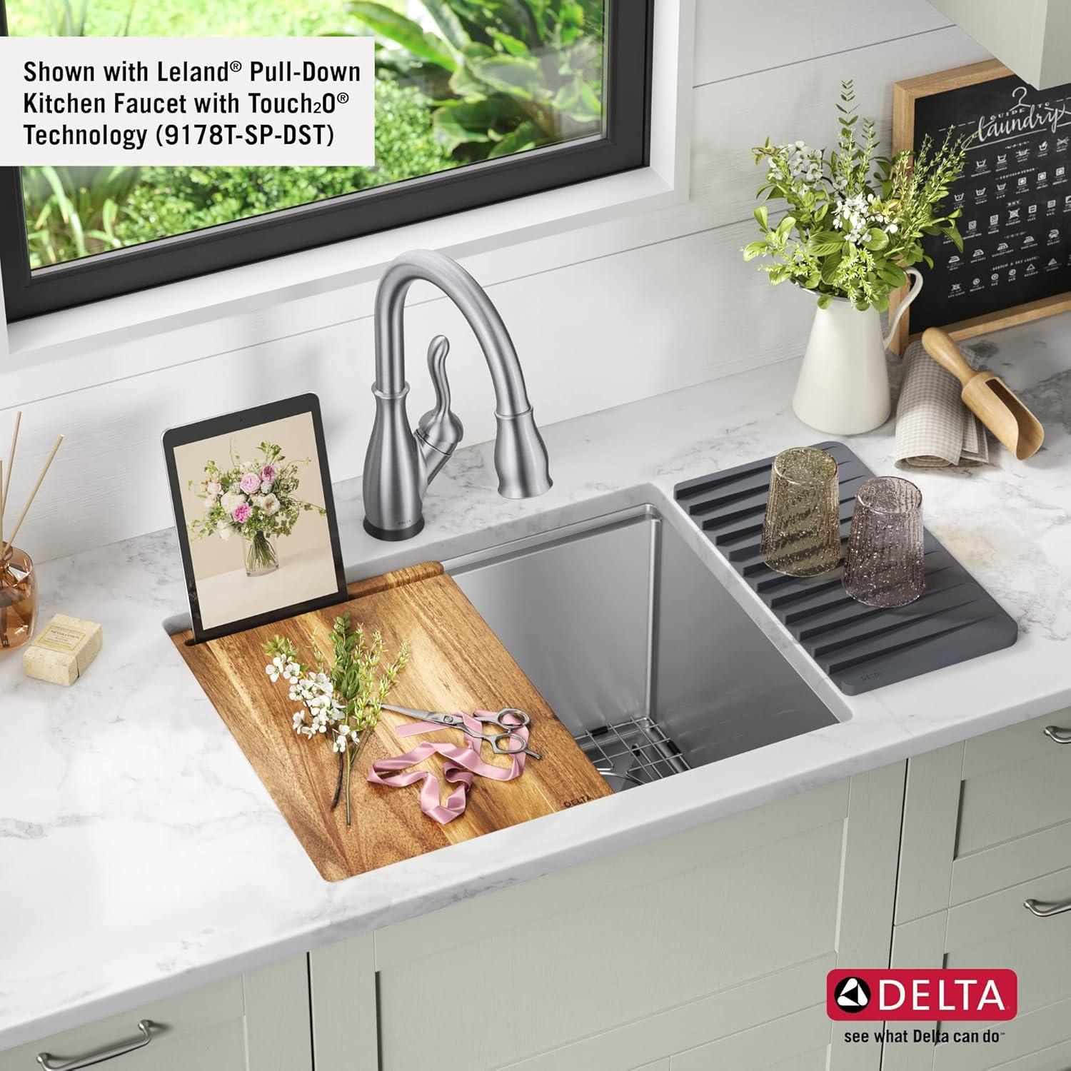 Delta Lorelai™ 24" L Workstation Laundry Utility Kitchen Sink Undermount 16 Gauge Stainless Steel Single Bowl