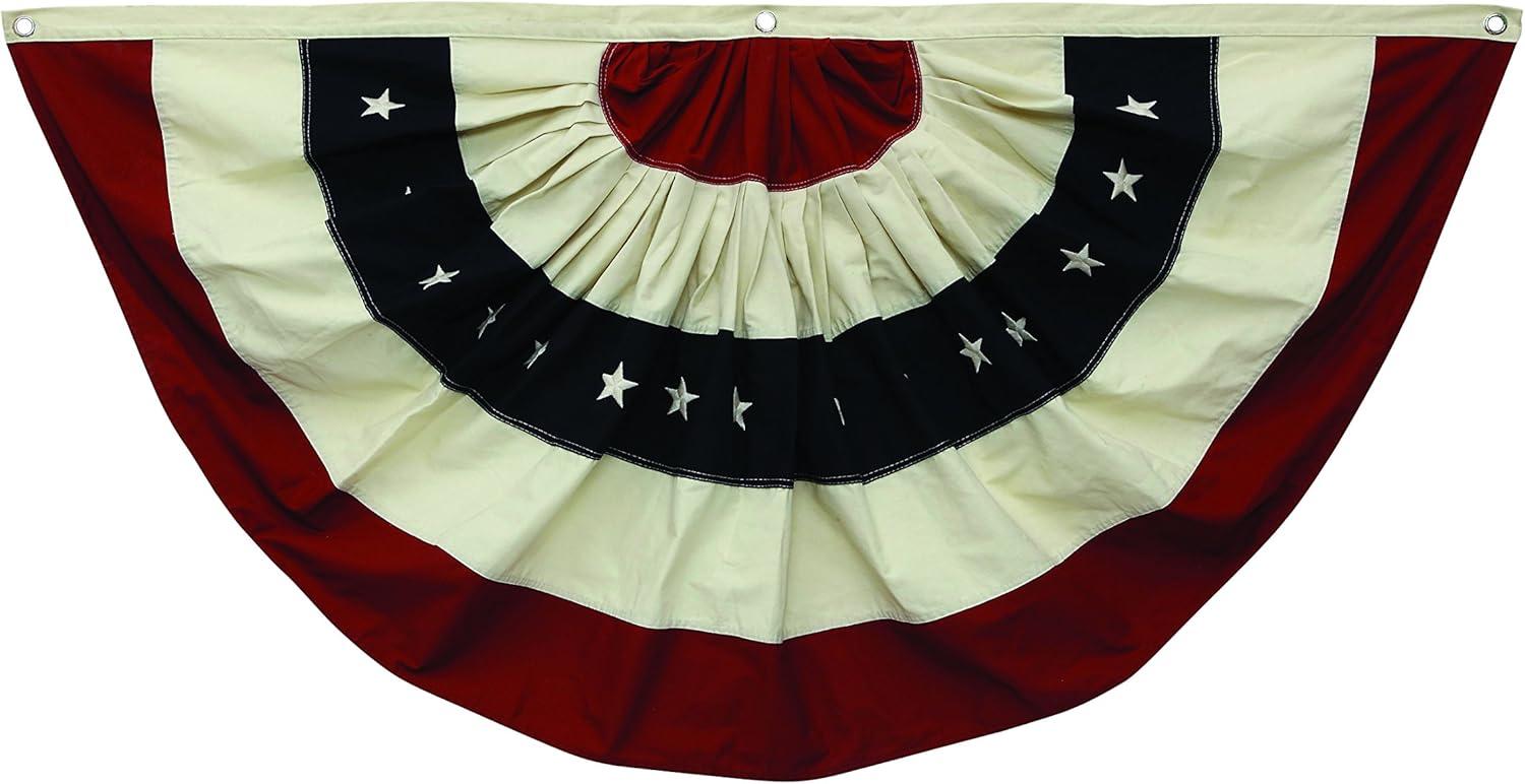 3R Studios 59L x 30H in. Fabric USA Flag in Half Circle Design