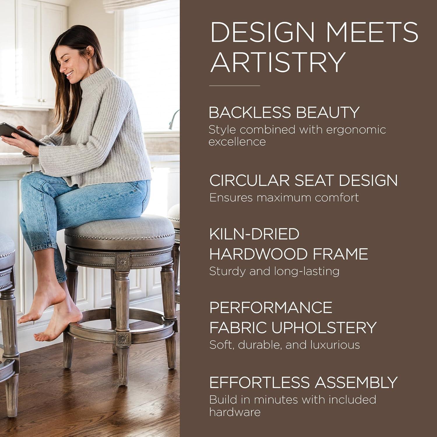 Maven Lane Maven Lane Pullman Backless Stool with Fabric Upholstery