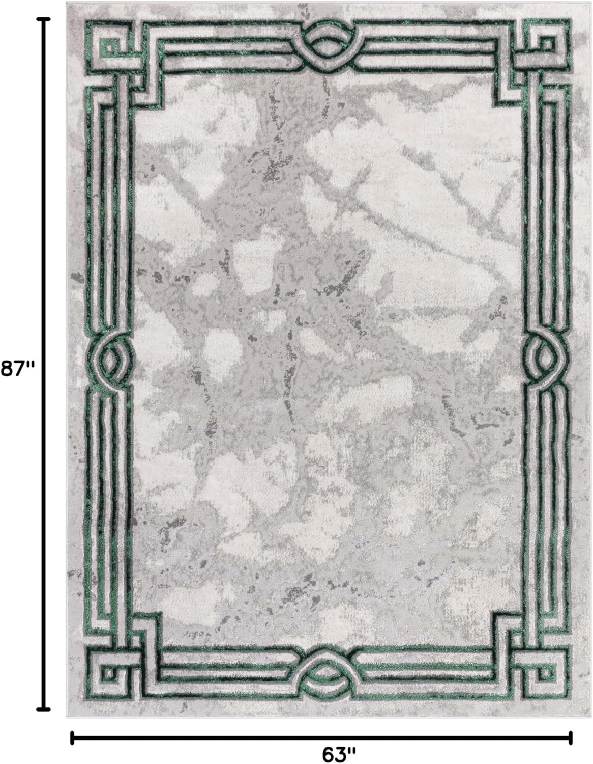 Well Woven Fairmont Huntington Modern Abstract Marble Pattern Green 5'3" x 7'3" Area Rug