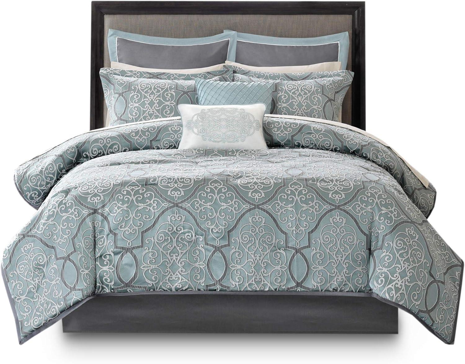 Madison Park 12 Piece Comforter Set with Cotton Bed Sheets