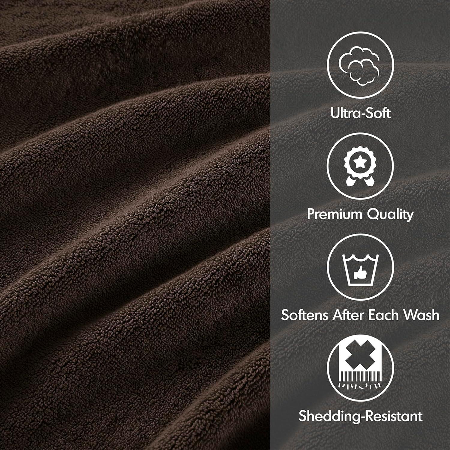 8pc Cotton Bath Towel Set Brown: Madison Park, Heavyweight Terry, OEKO-TEX Certified