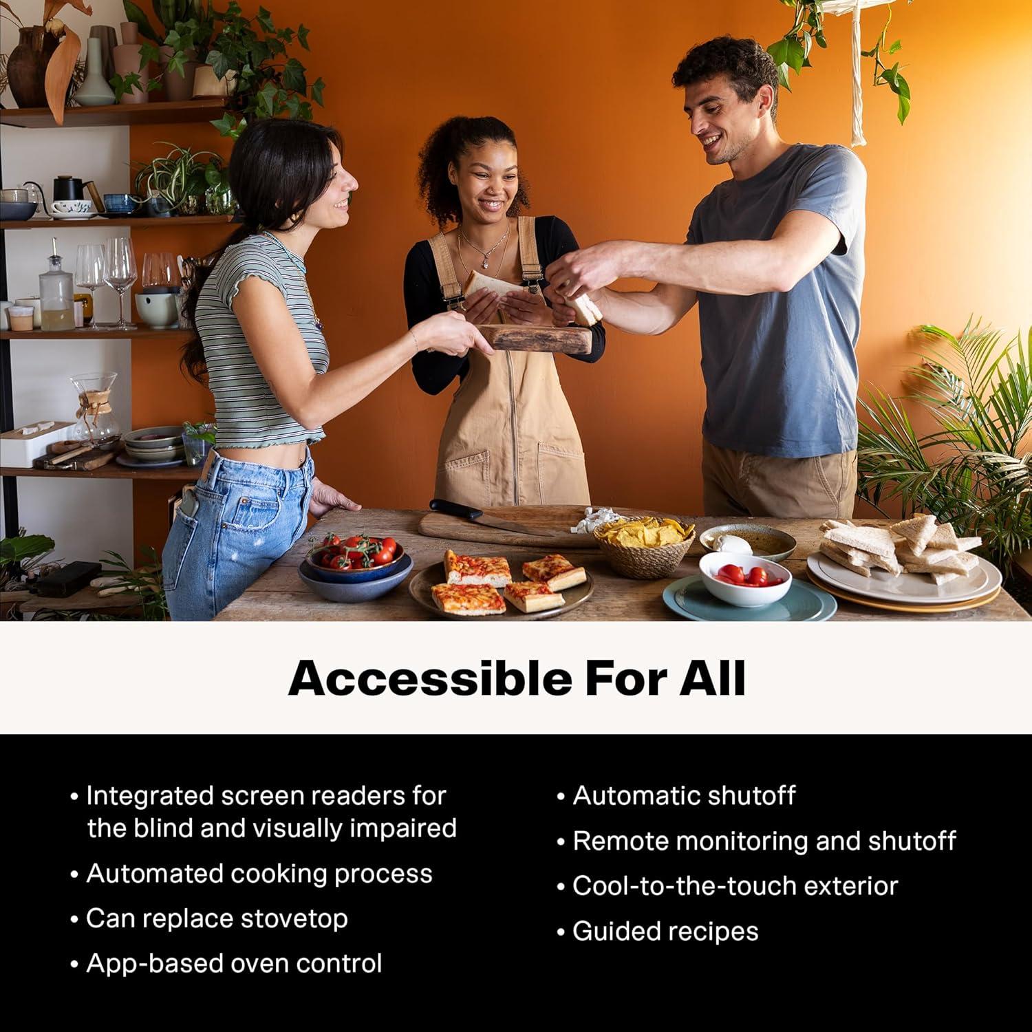 Brava Glass: 10-in-1 Touchscreen Countertop Smart Oven, Glass Door, Wireless Thermometer, Air Fryer, 6-Slice Toaster, Slow Cooker, Reheater, Dehydrator, Rice Cooker, Auto-Shut Off, 1800W