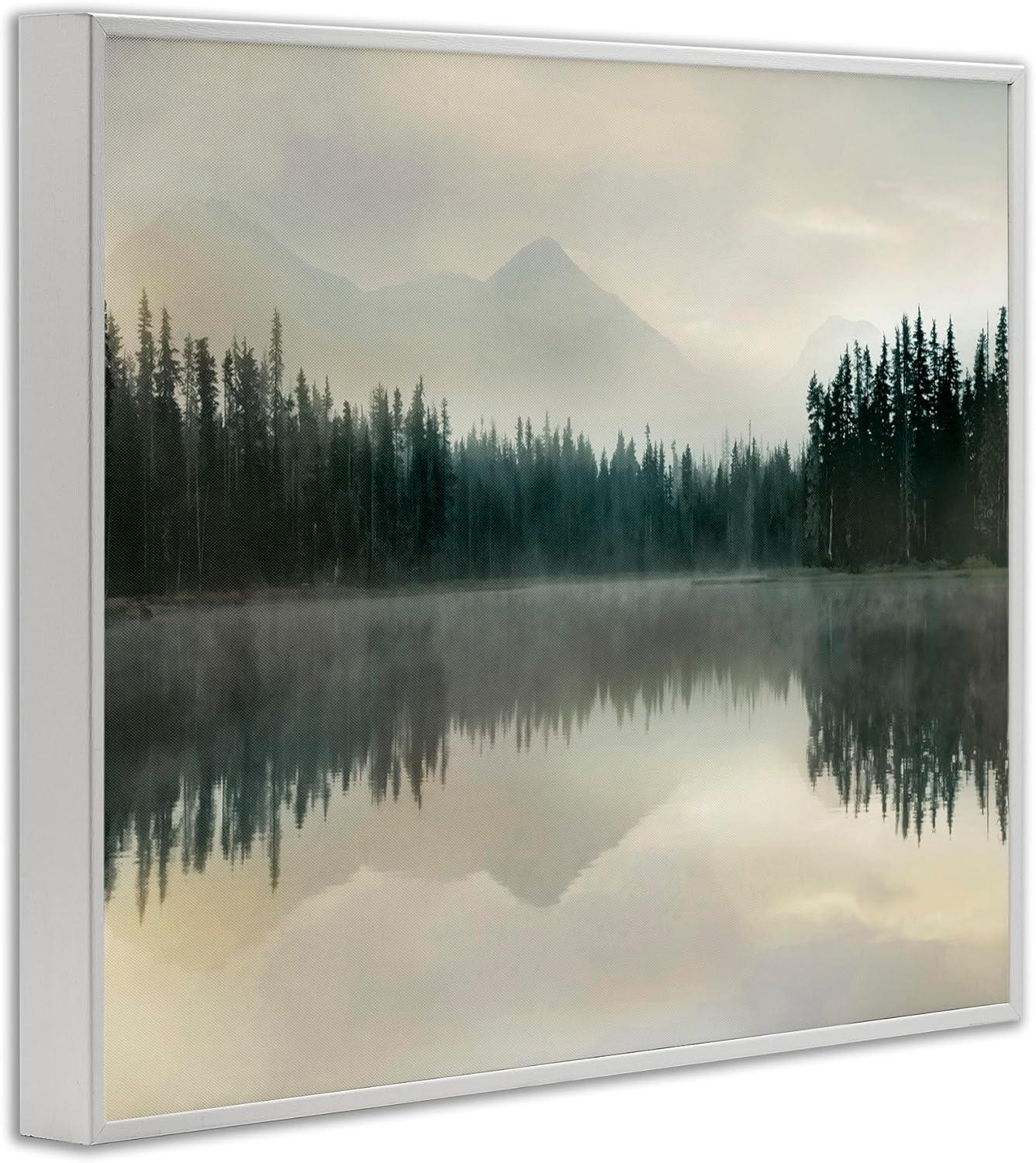 Stupell Indtries Foggy Lake Forest Landscape Soft Nature Water Reflection,30 x 24,Design by Danita Delimont