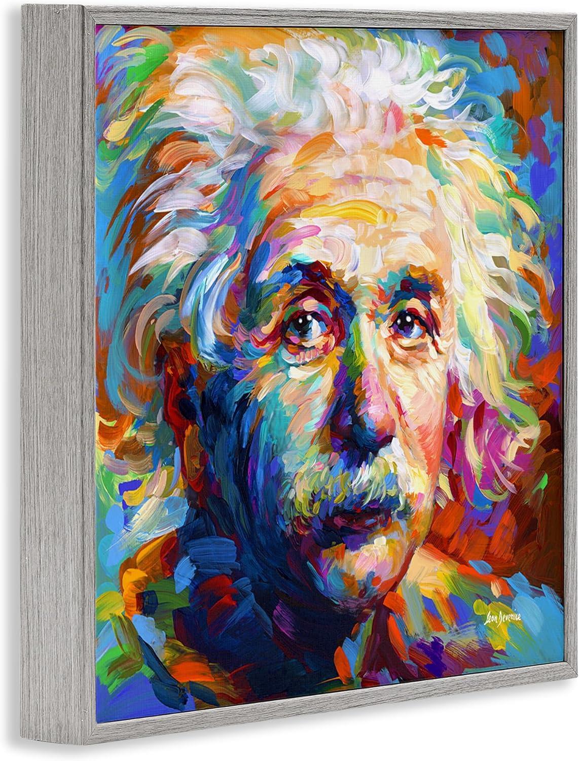 Stupell Industries " Abstract Albert Einstein Portrait " by Leon Devenice