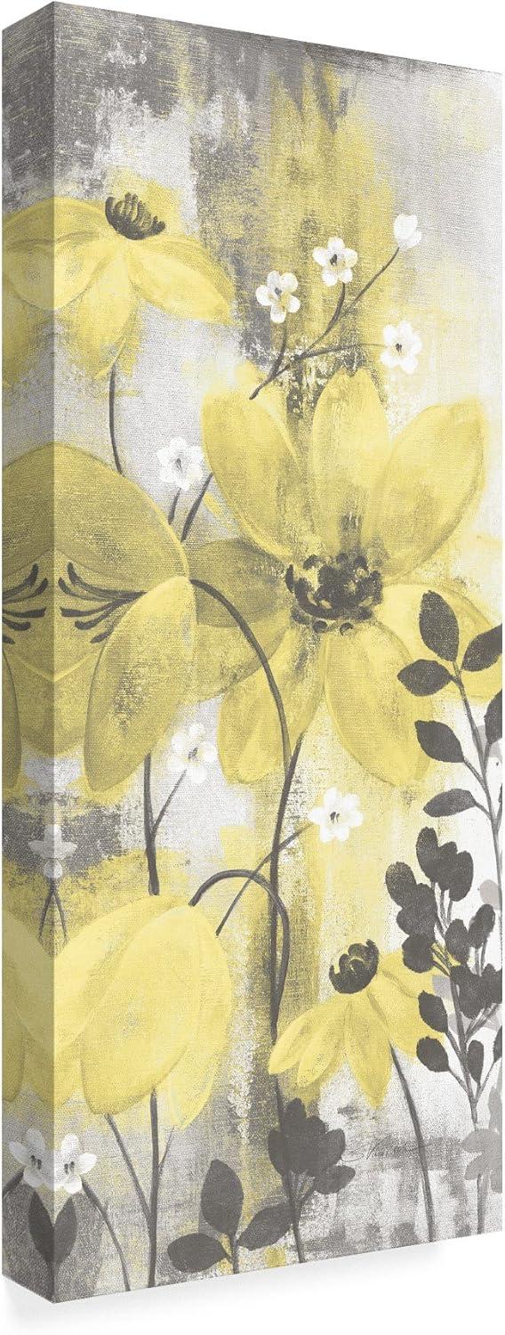 Trademark Fine Art -Silvia Vassileva 'Floral Symphony Yellow Gray Crop Ii' Canvas Art