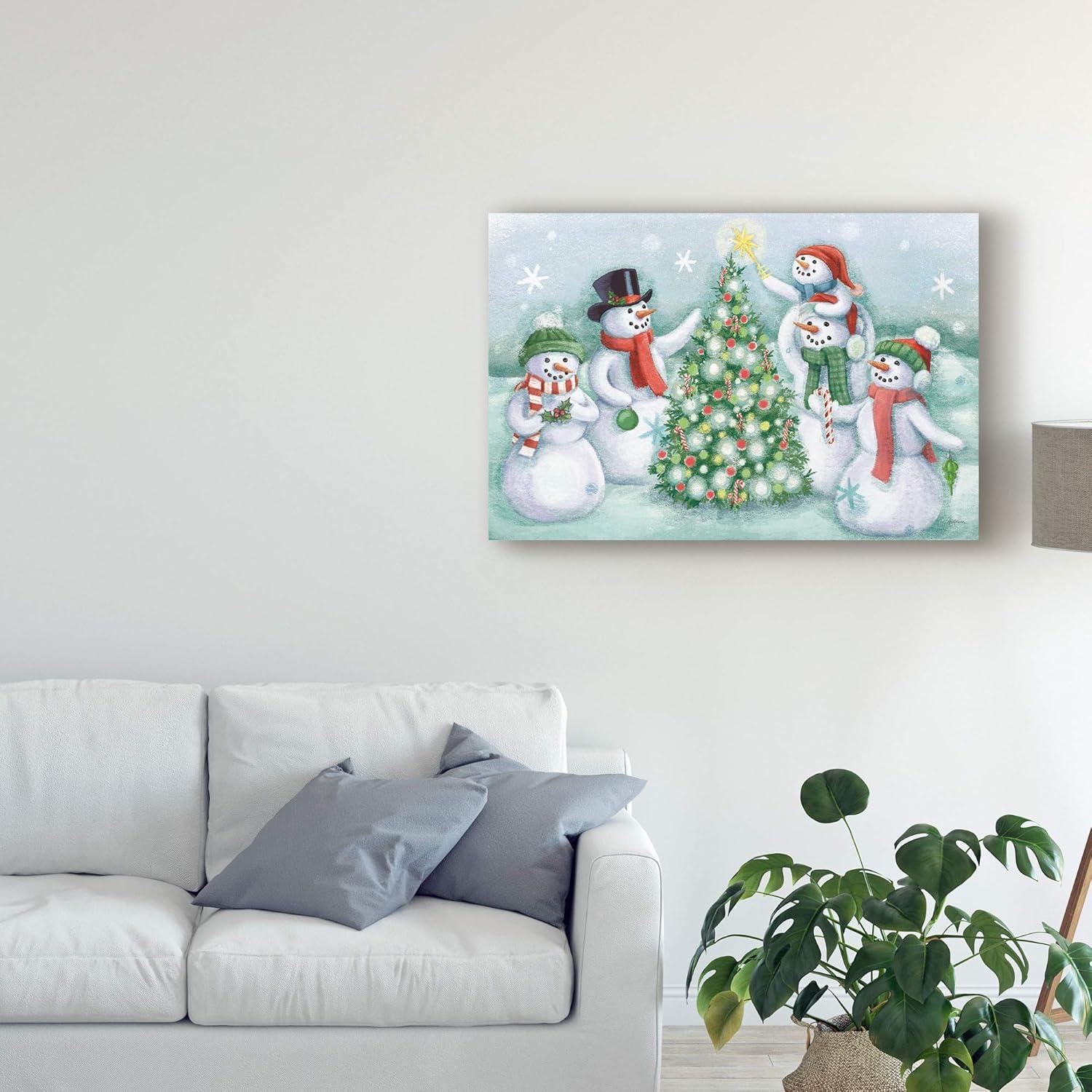 Trademark Fine Art 'Classic Snowmen IV' Canvas Art by Mary Urban