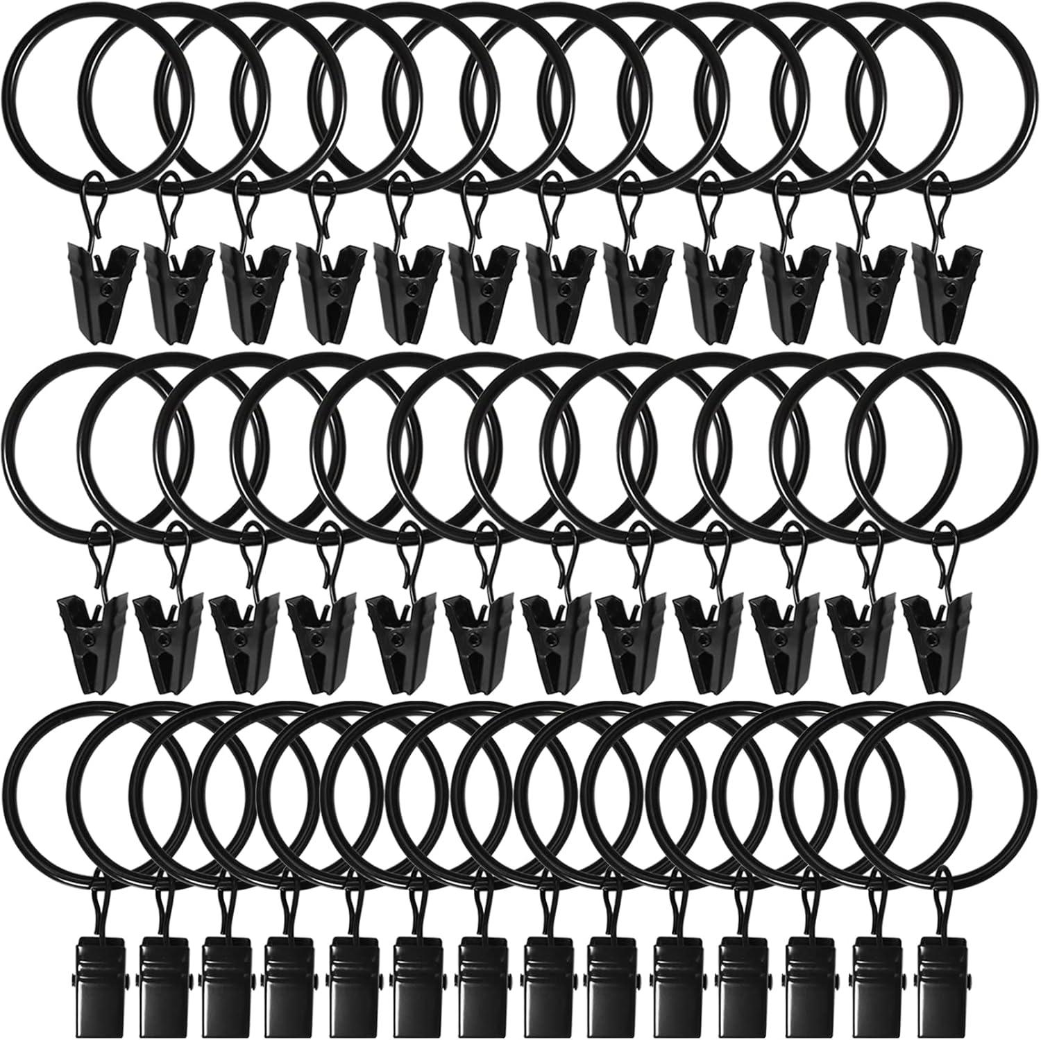 Clearance! Uscallm 40 Pack Metal Curtain Rings With Clips, Hat Clothes Clips, Drapery Clips With Rings, Drapes Rings 1.26in Interior Diameter Calf Stretch Box Unclaimed Pallets