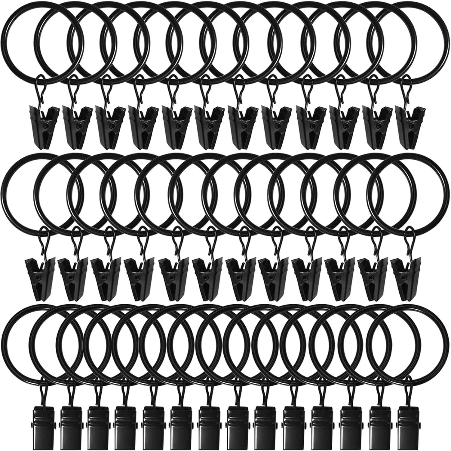 Clearance! Uscallm 40 Pack Metal Curtain Rings With Clips, Hat Clothes Clips, Drapery Clips With Rings, Drapes Rings 1.26in Interior Diameter Calf Stretch Box Unclaimed Pallets