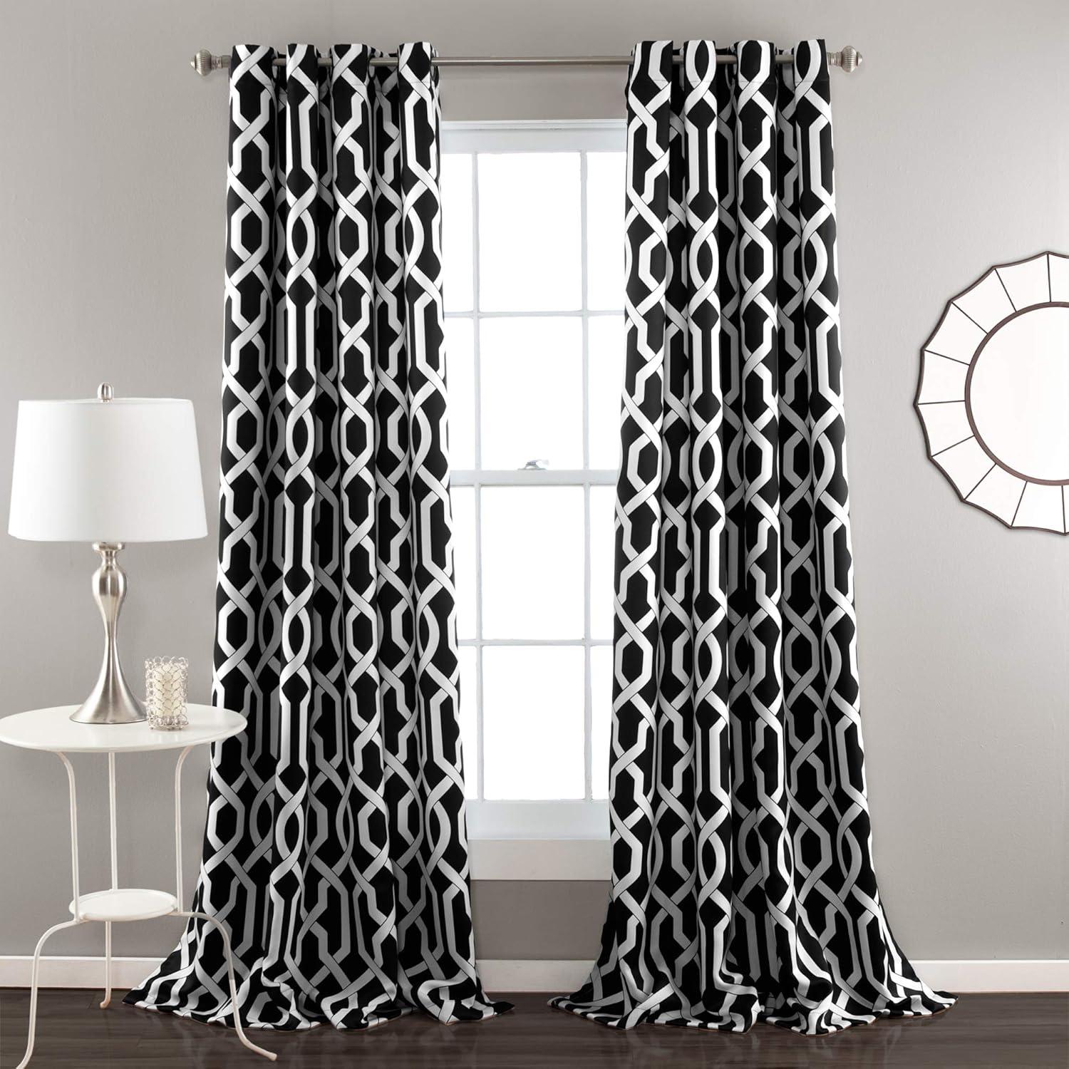 Lush Decor Trellis Polyester Room Darkening Curtain Pair (Set of 2)