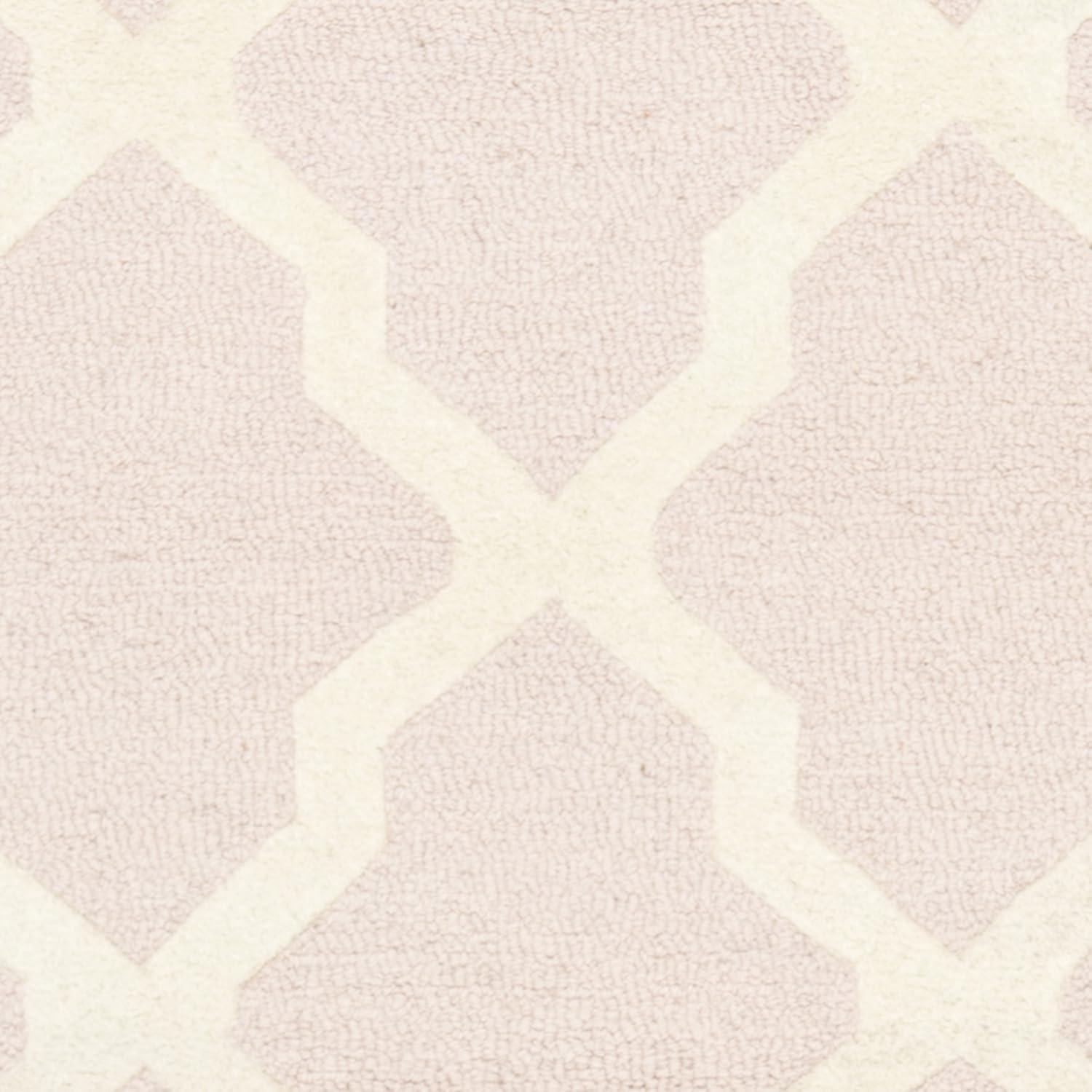 SAFAVIEH Cambridge Liam Geometric Wool Area Rug, Light Pink/Ivory, 3' x 5'