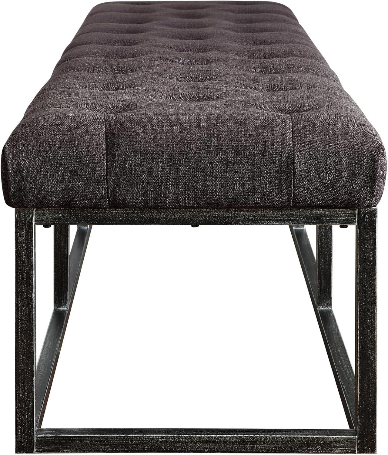 Danes Claire Tufted Bench with Iron Legs, Modern 72.5" Bench for Bedroom or Living Room