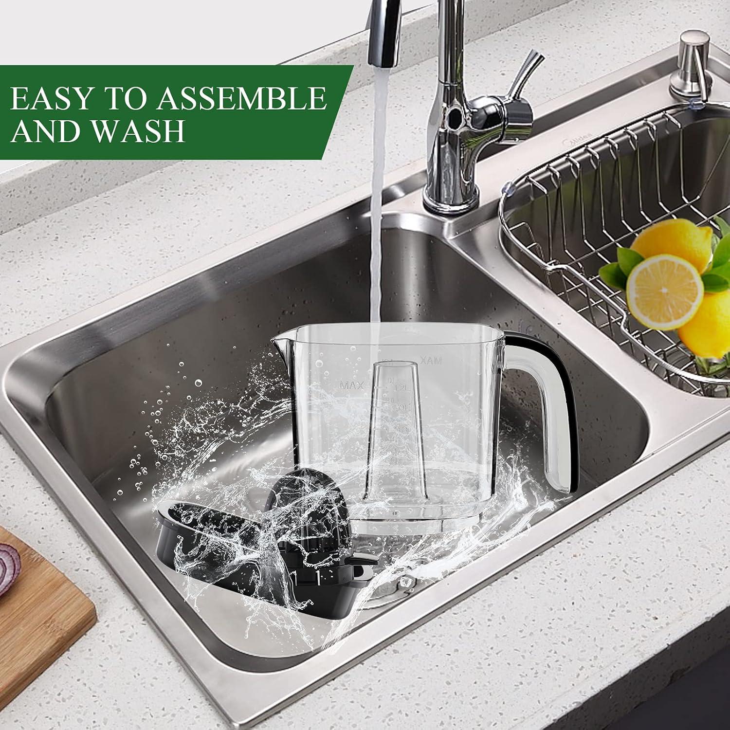 Homeleader Upgraded Orange Juicer, Stainless Steel Citrus Press for Effortless Orange & Lemon Juice, Portable & Easy Clean, Essential for Healthy Juicing, Black,1.2L