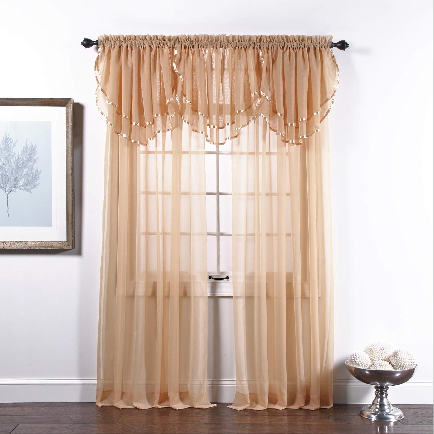 Claret Sheer Polyester Rod Pocket Window Curtain Panel