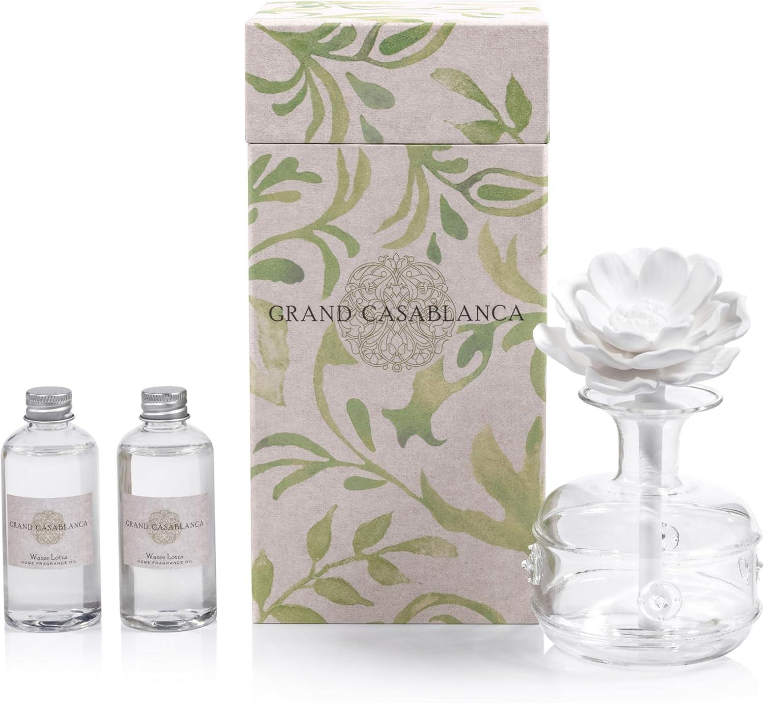 Zodax Grand Casablanca Porcelain Diffuser, Water Lotus