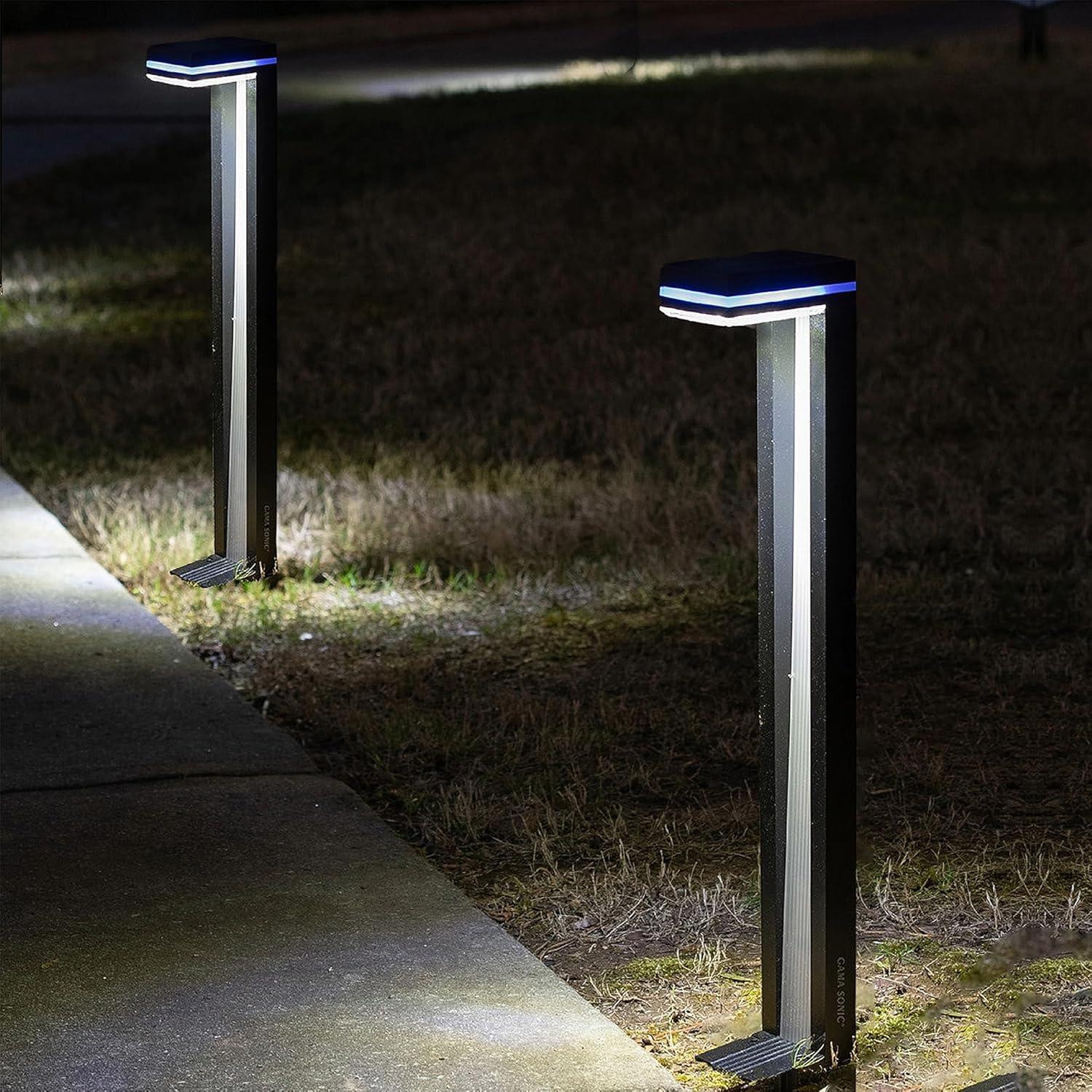 Gama Sonic Sentry Modern 60 Lumens Solar Outdoor LED Landscape Pathway Light - 2 Pack