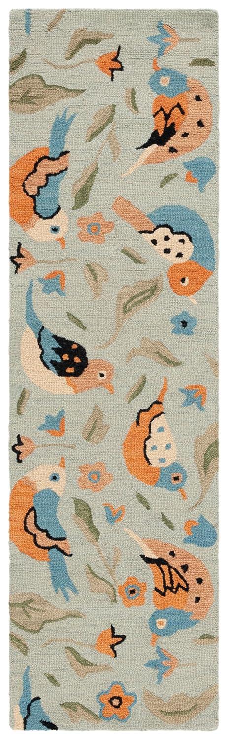 Blossom BLM676 Hand Hooked Runner Rug - Sage/Multi - 2'3"x8' - Safavieh.