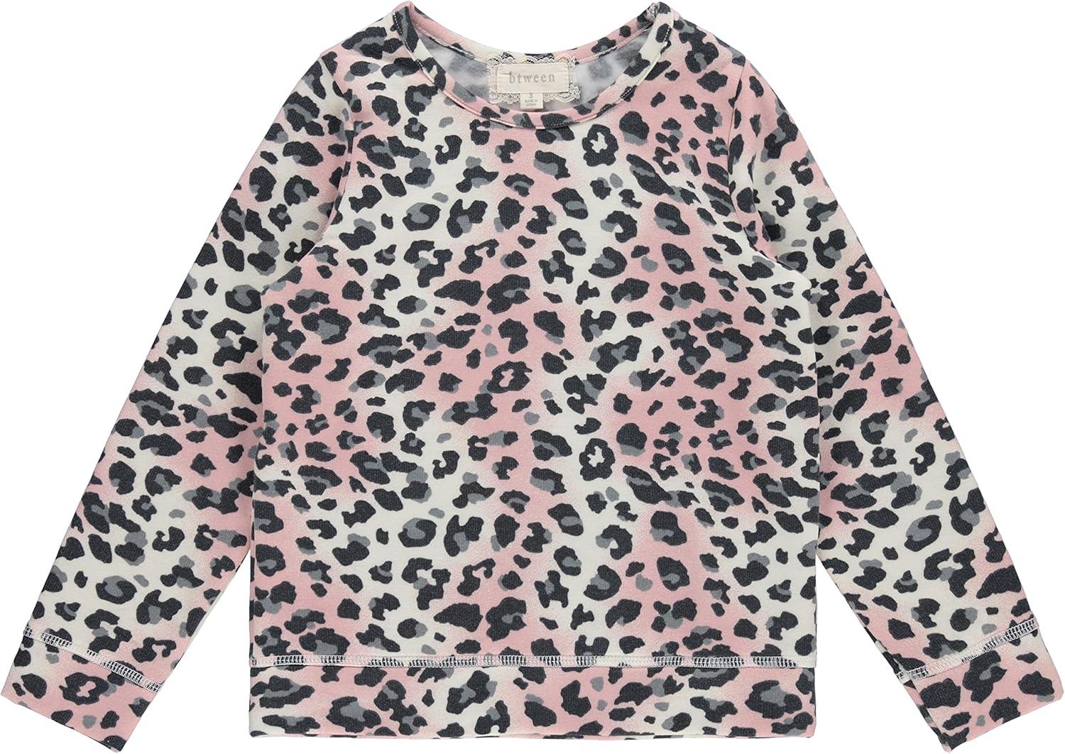 Girls' Pink and Gray Leopard Print Fashion Essentials - 4pc Set