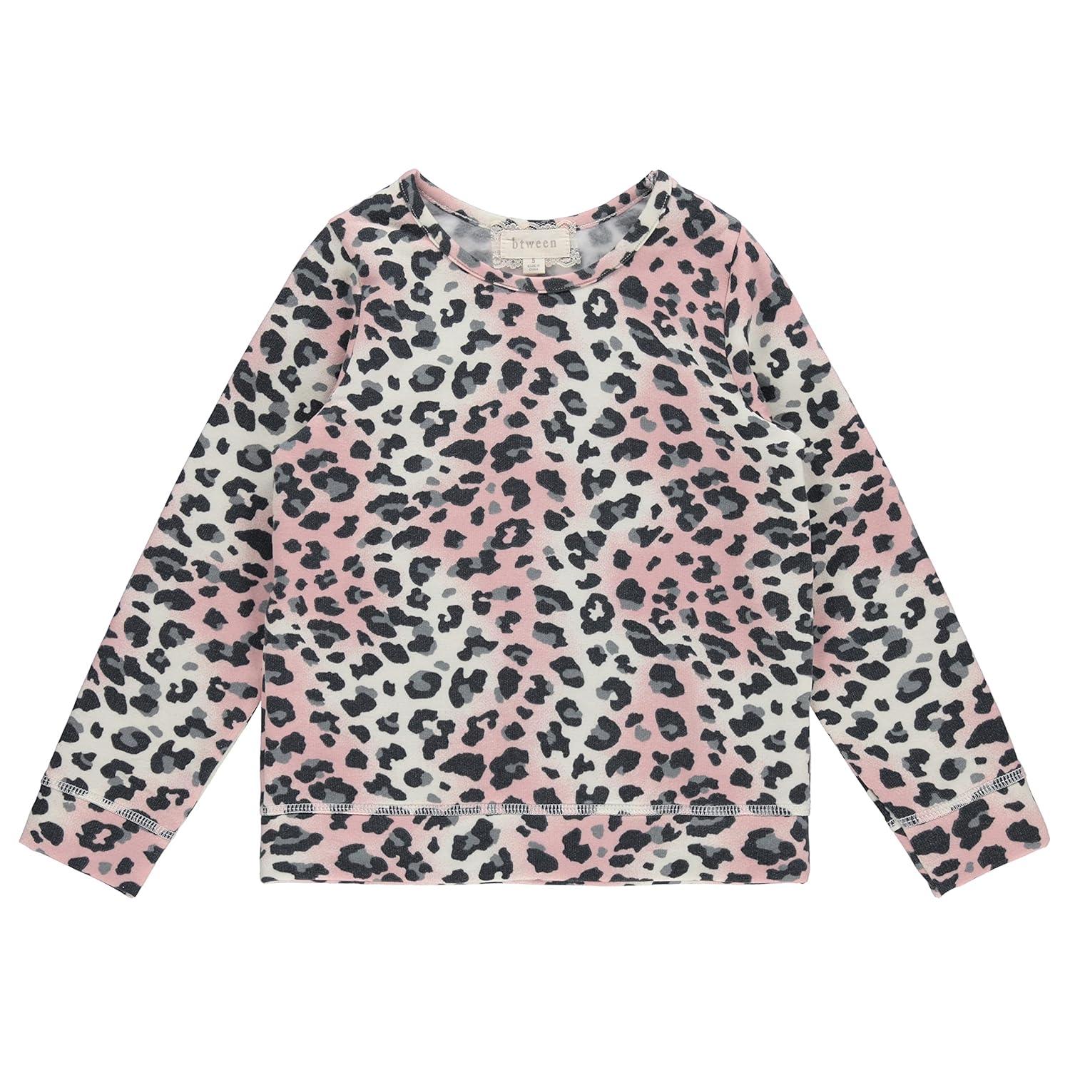 Girls' Pink and Gray Leopard Print Fashion Essentials - 4pc Set