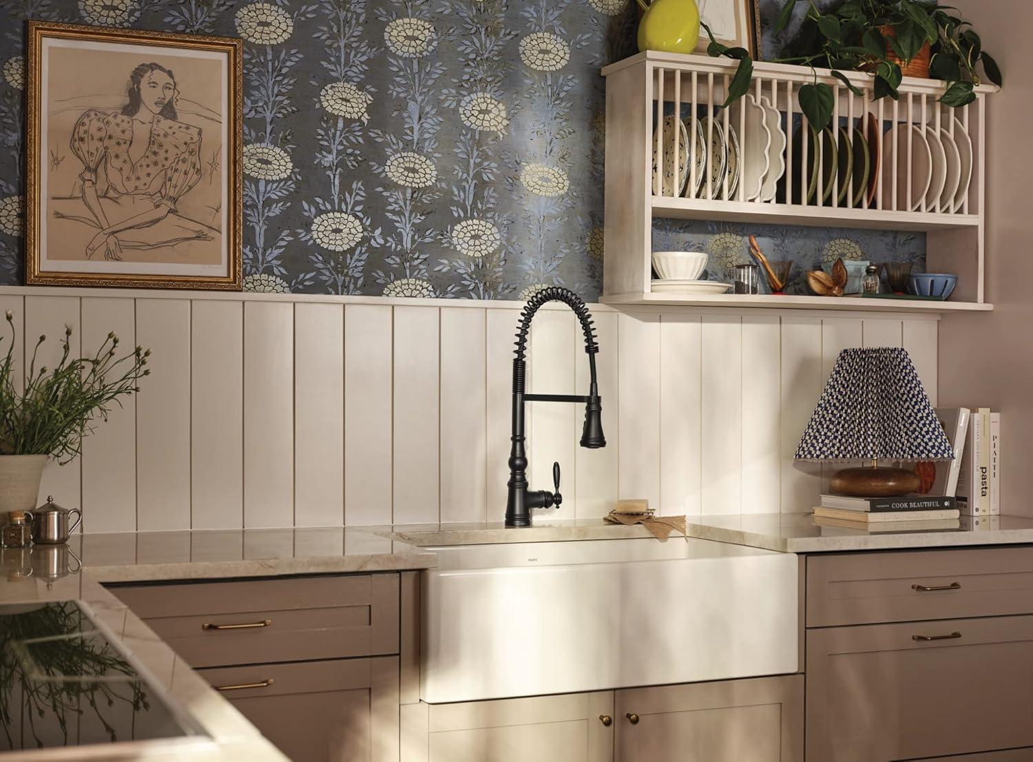 FC3319101810 Moen Fireclay 30" L X 19" W Farmhouse Kitchen Sink