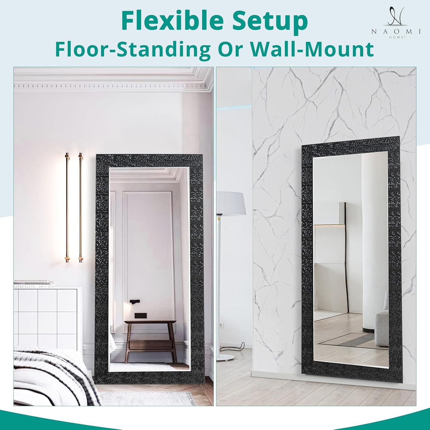 Naomi Home 66" Mosaic Gold Full Length Wall & Floor Mirror