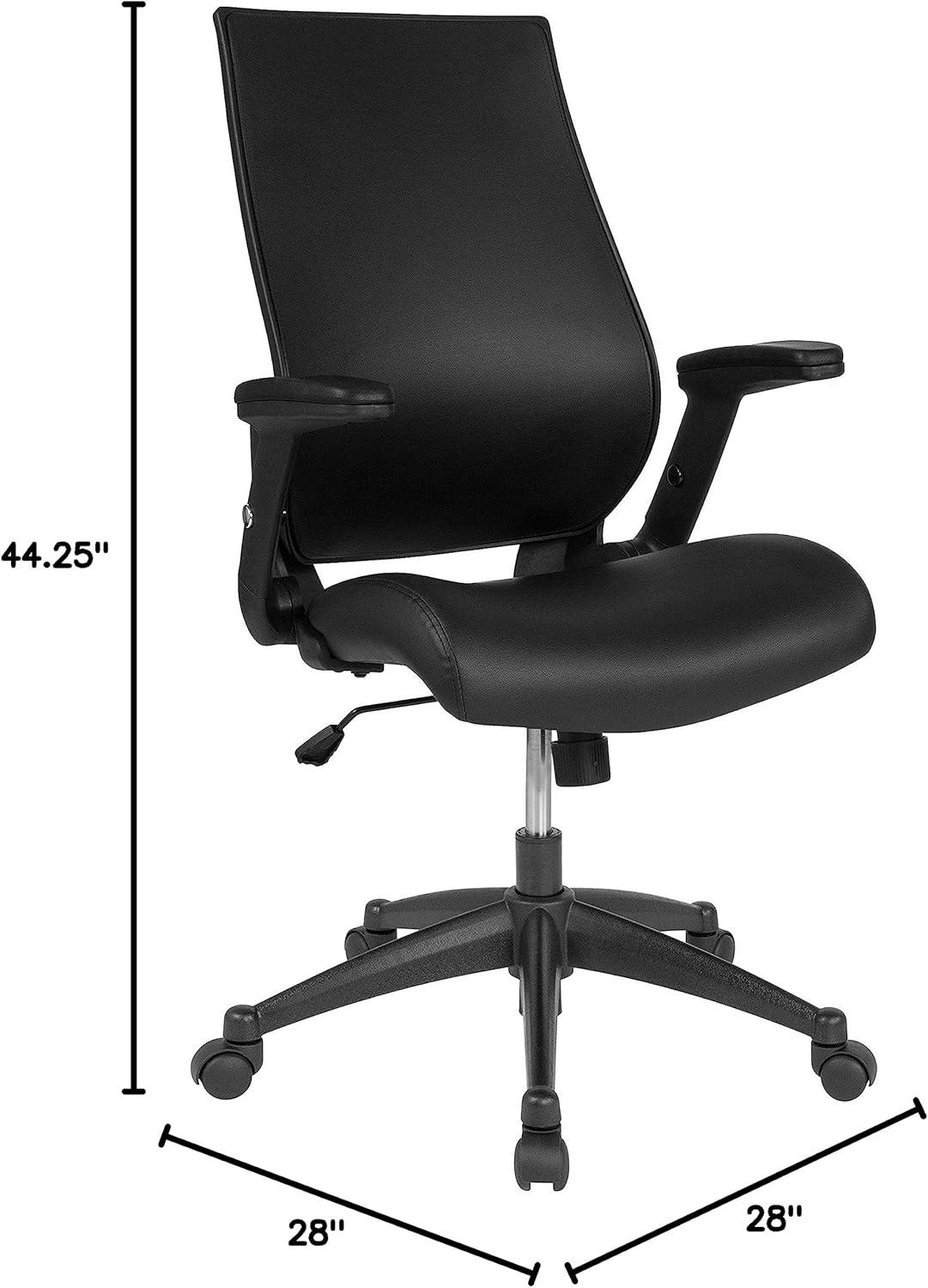 Magruder High Back LeatherSoft Executive Chair with Molded Seat and Adjustable Arms