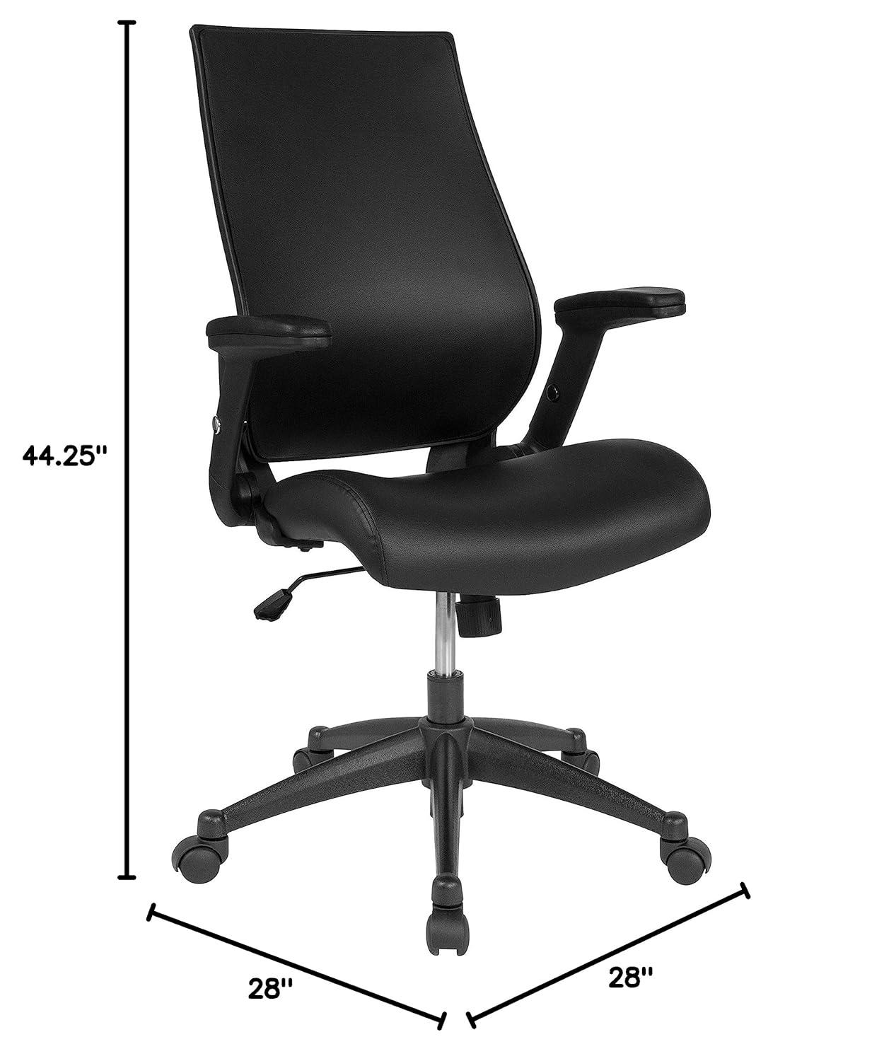 Flash Furniture Magruder High Back LeatherSoft Executive Chair with Molded Seat and Adjustable Arms