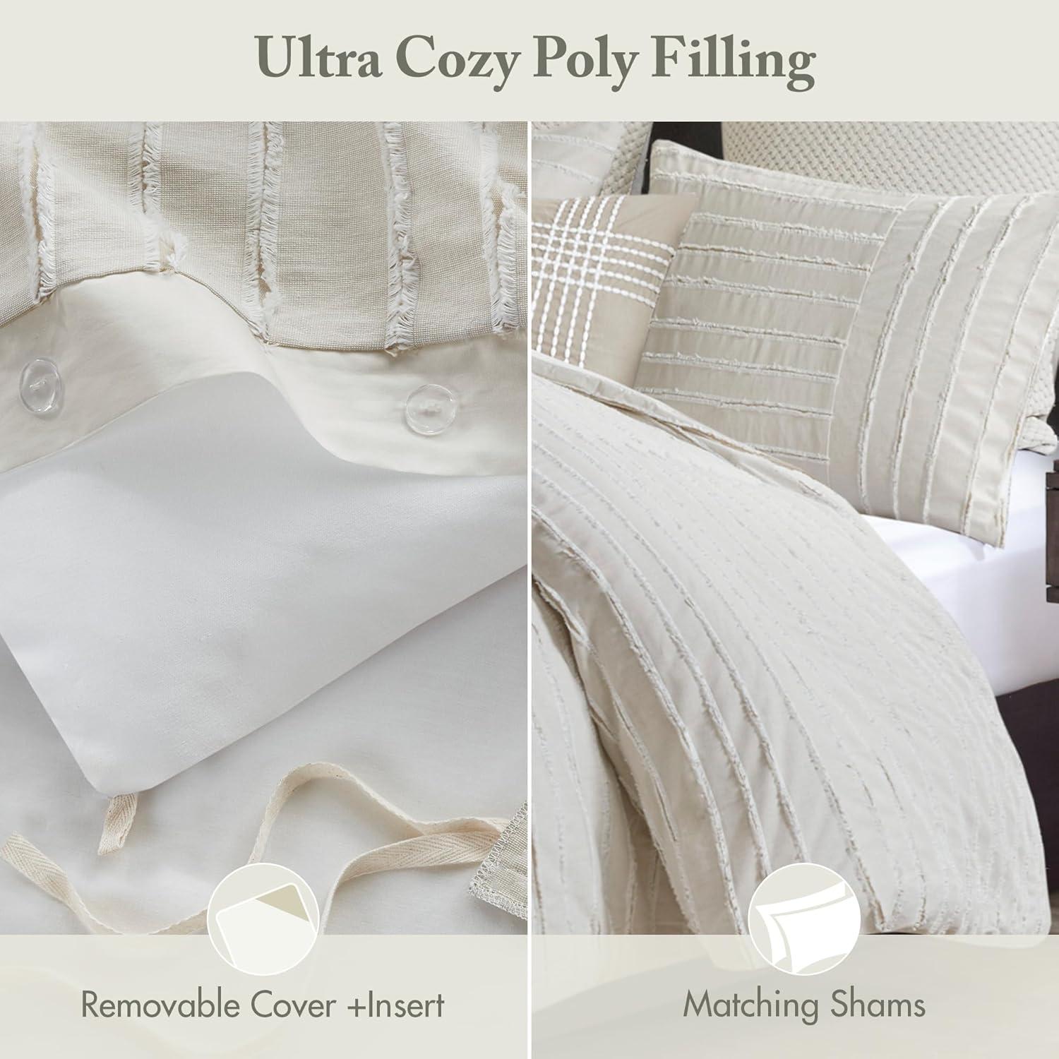 Madison Park Signature Essence Oversized Cotton Clipped Jacquard Comforter Set