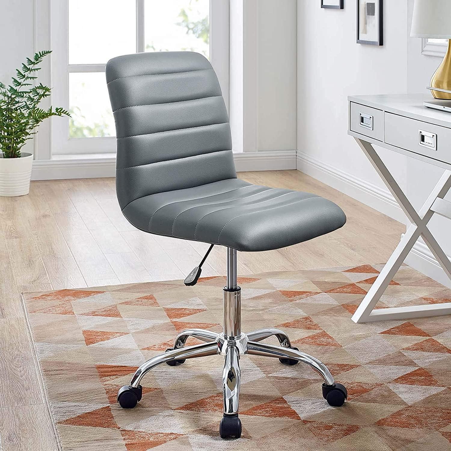 Modway Ripple Armless Mid Back Vinyl Office Chair