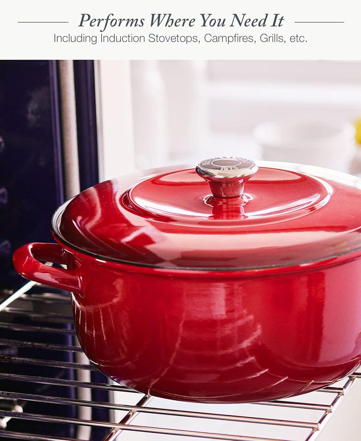 Merten and Storck Merten And Storck 7 Quarts Non-Stick Enameled Cast Iron Round Dutch Oven