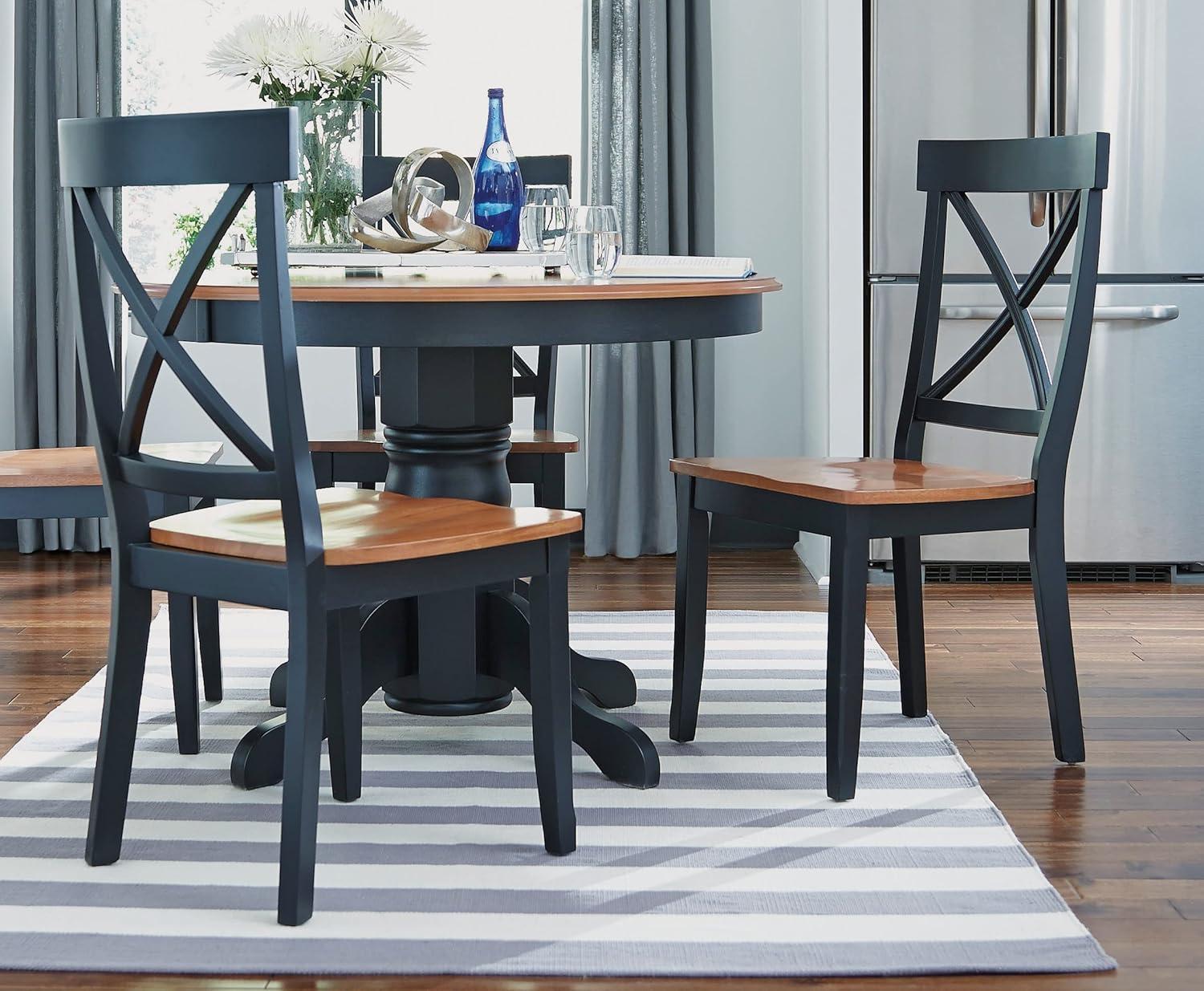 Homestock Boldly Bohemian Black Wood 5 Piece Dining Set