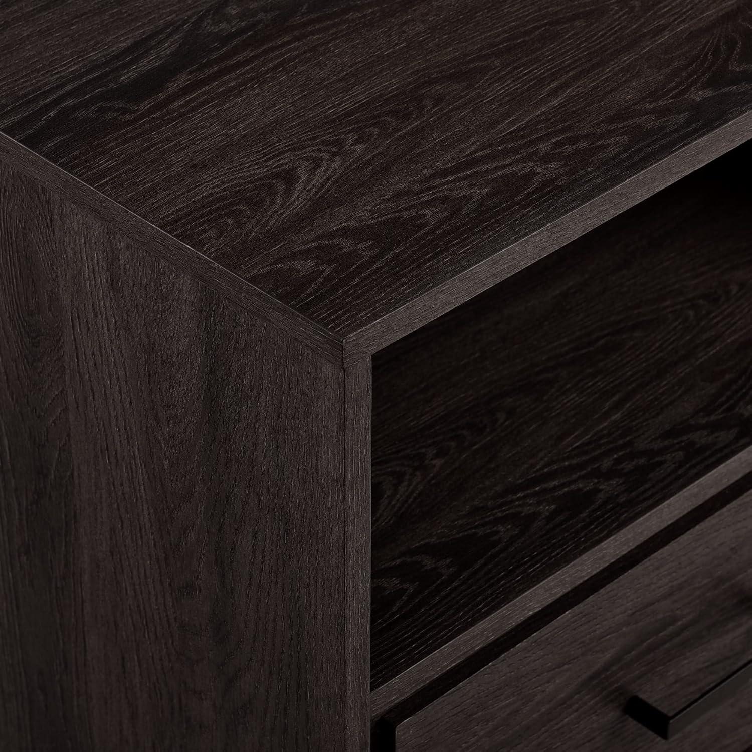 Miekor Furniture Contemporary Metal and Wood 1-Drawer Nightstand – Charcoal B5A6818