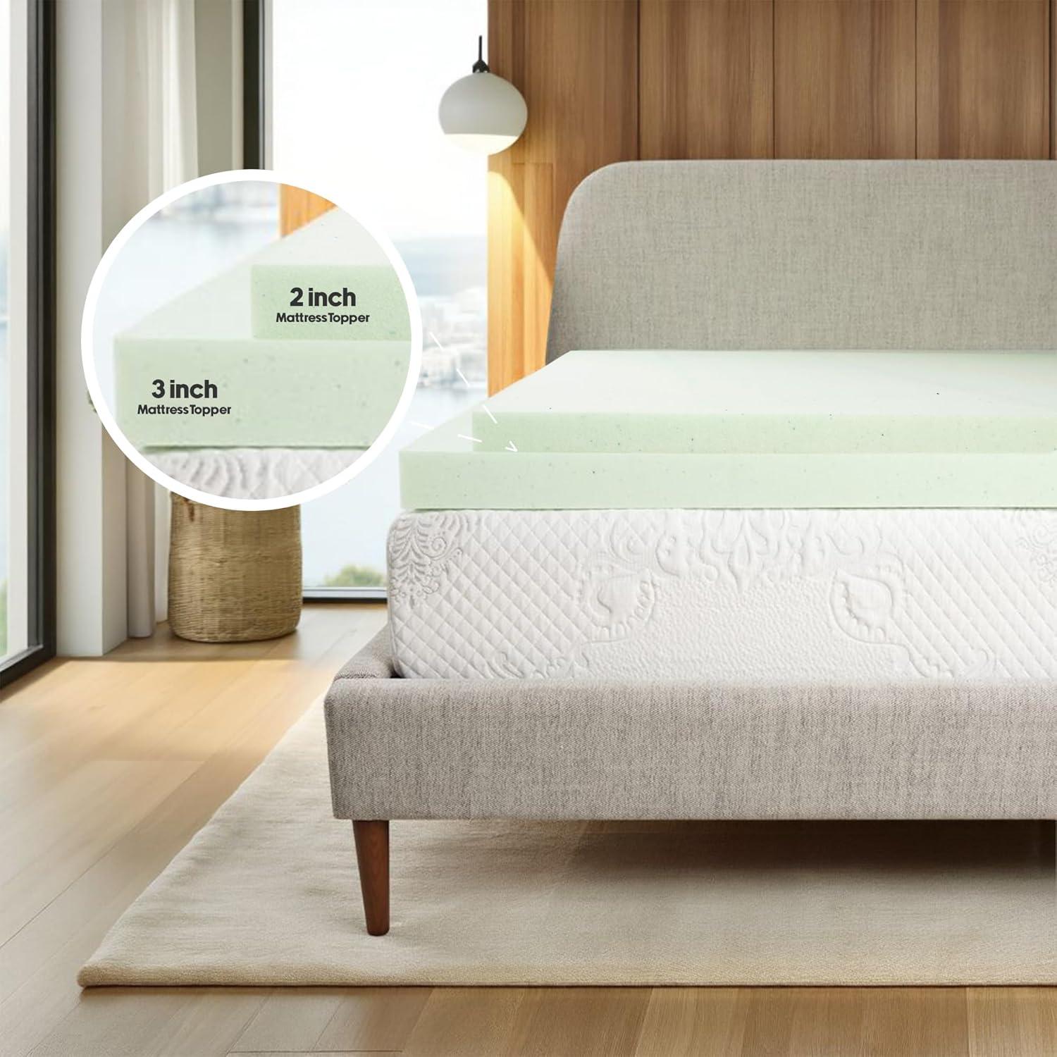 Bridgevine Home 3 inch Queen Size Cool Gel Memory Foam Mattress Topper