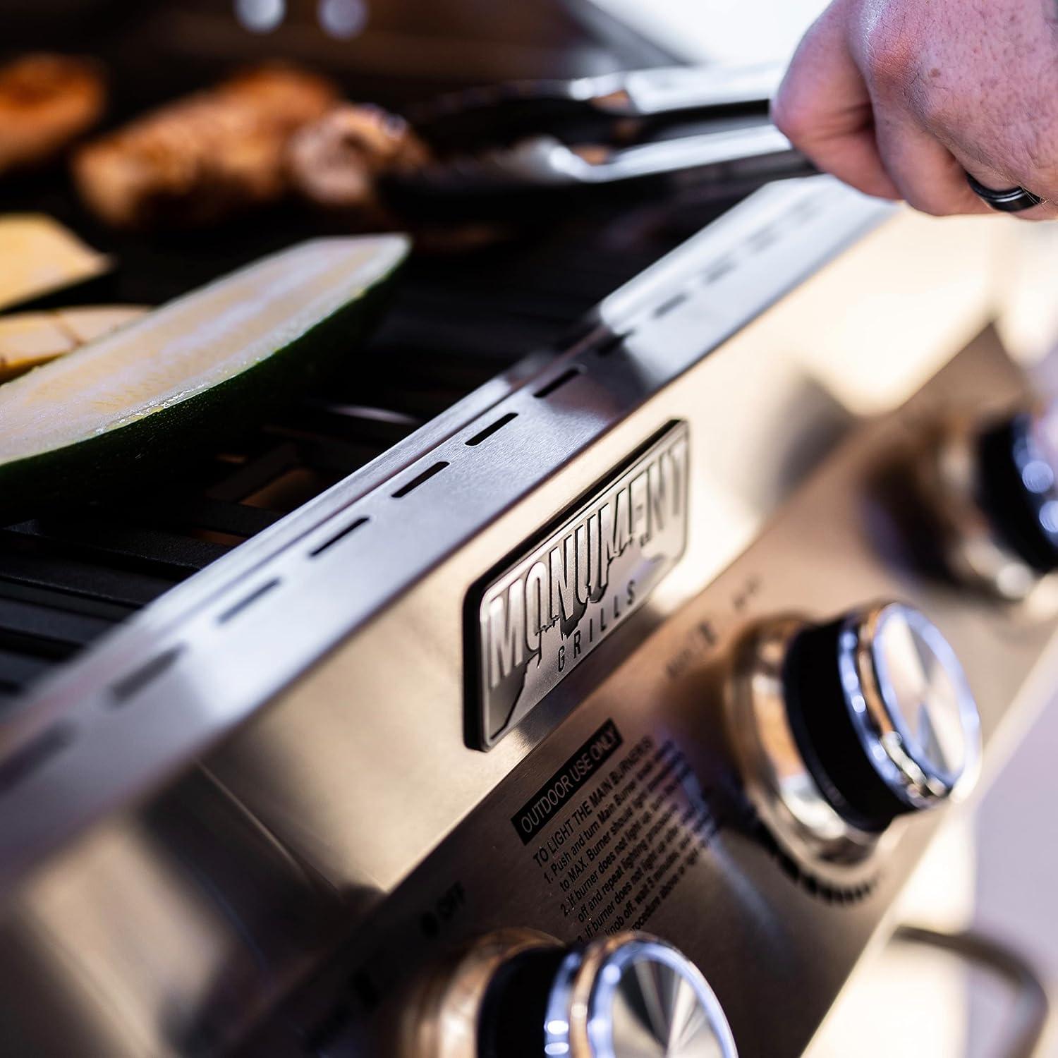 Monument Grills 24367 4-Burner Full Stainless Propane Gas Grill with 2 Side Burners