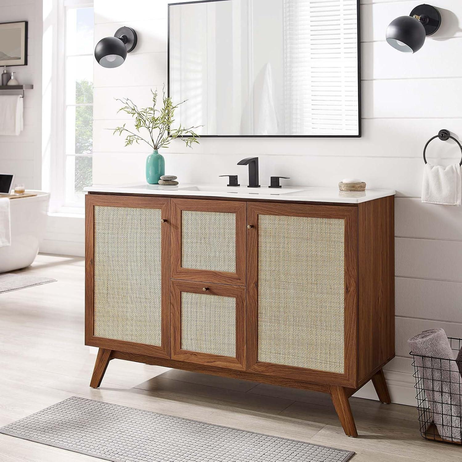 Modway Soma 48'' Free Standing Single Bathroom Vanity with Manufactured Wood Top