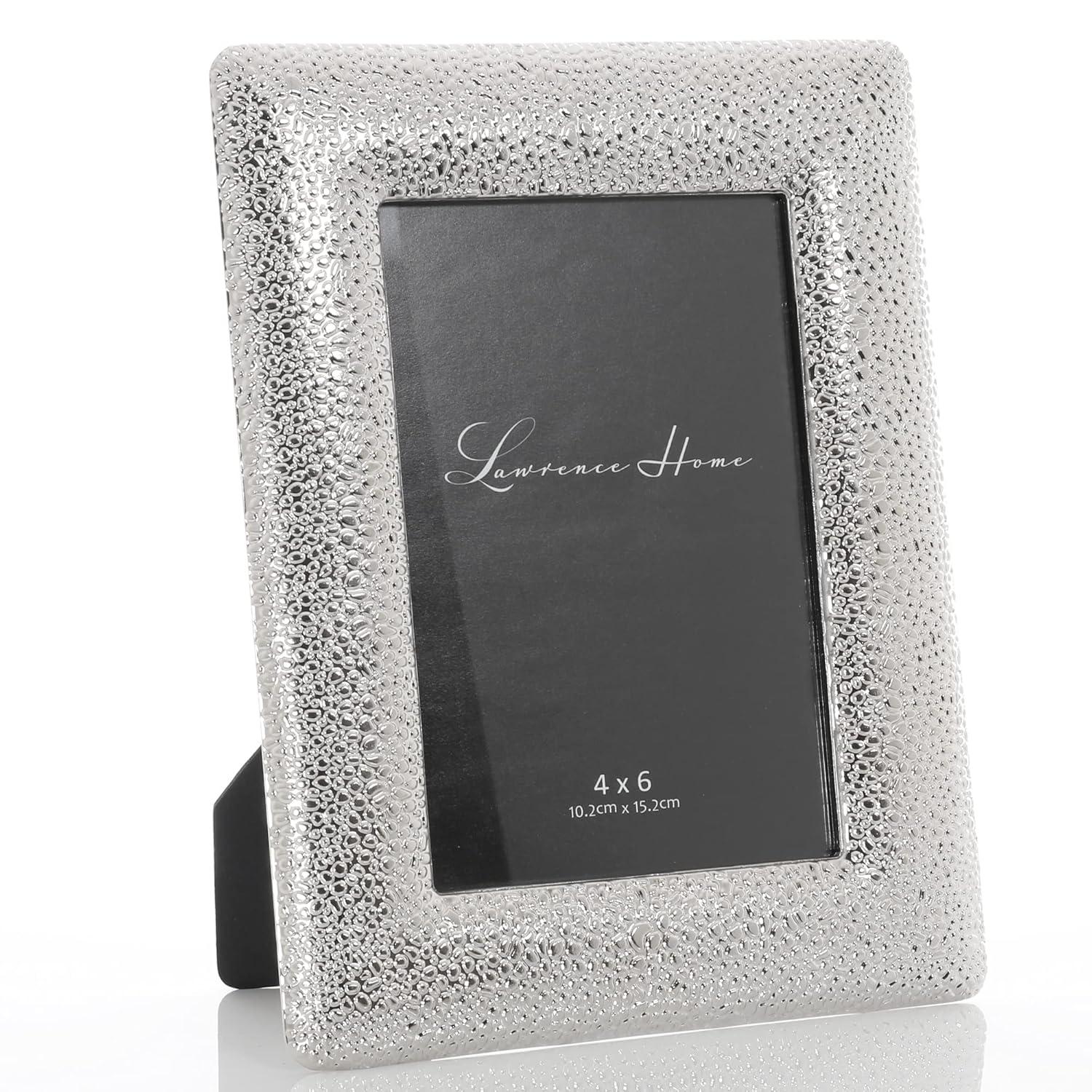 Silver Metal Picture Frame - Pebble Design 4x6