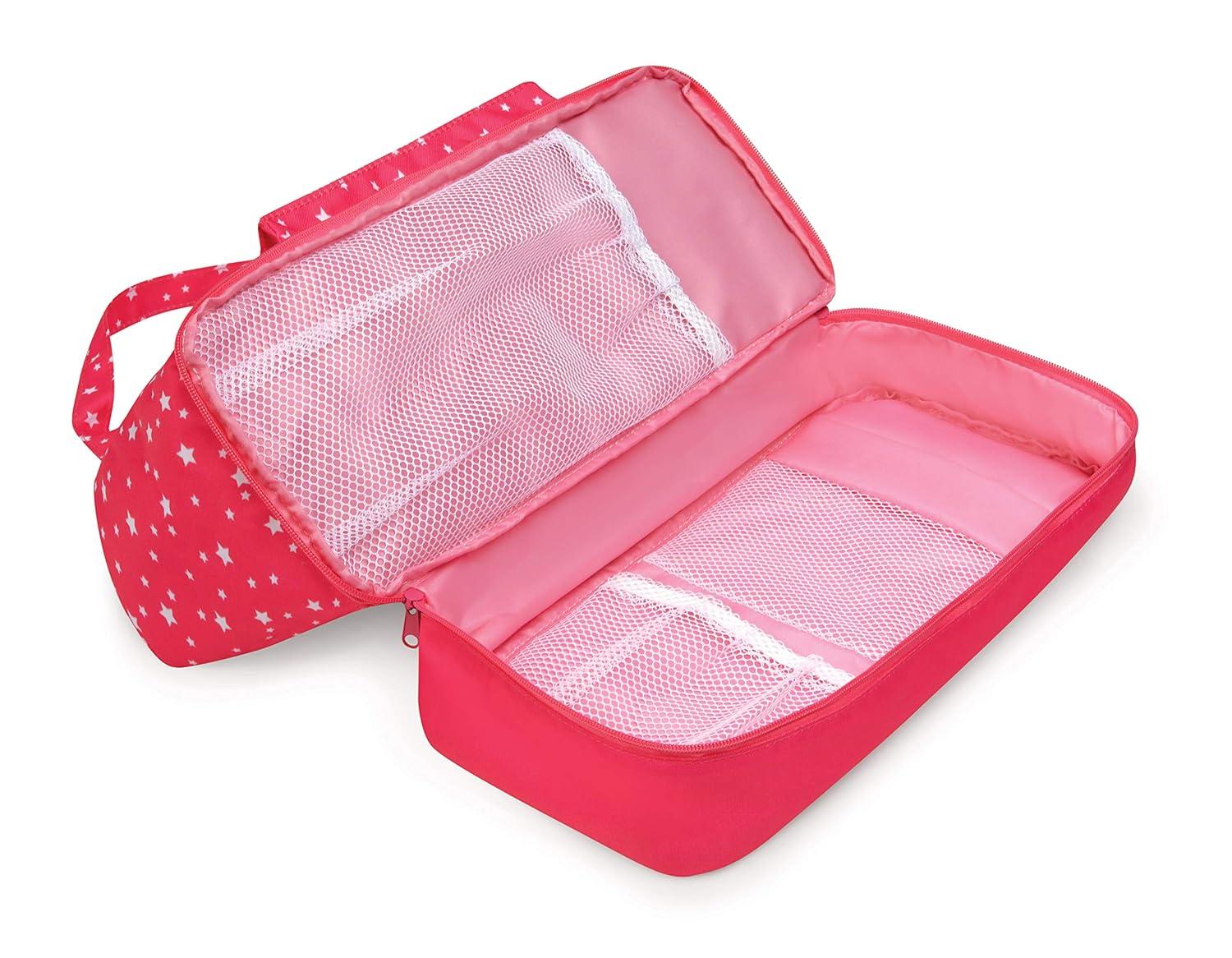 Badger Basket On-the-Go Doll Tote and Storage Bag - Pink Stars