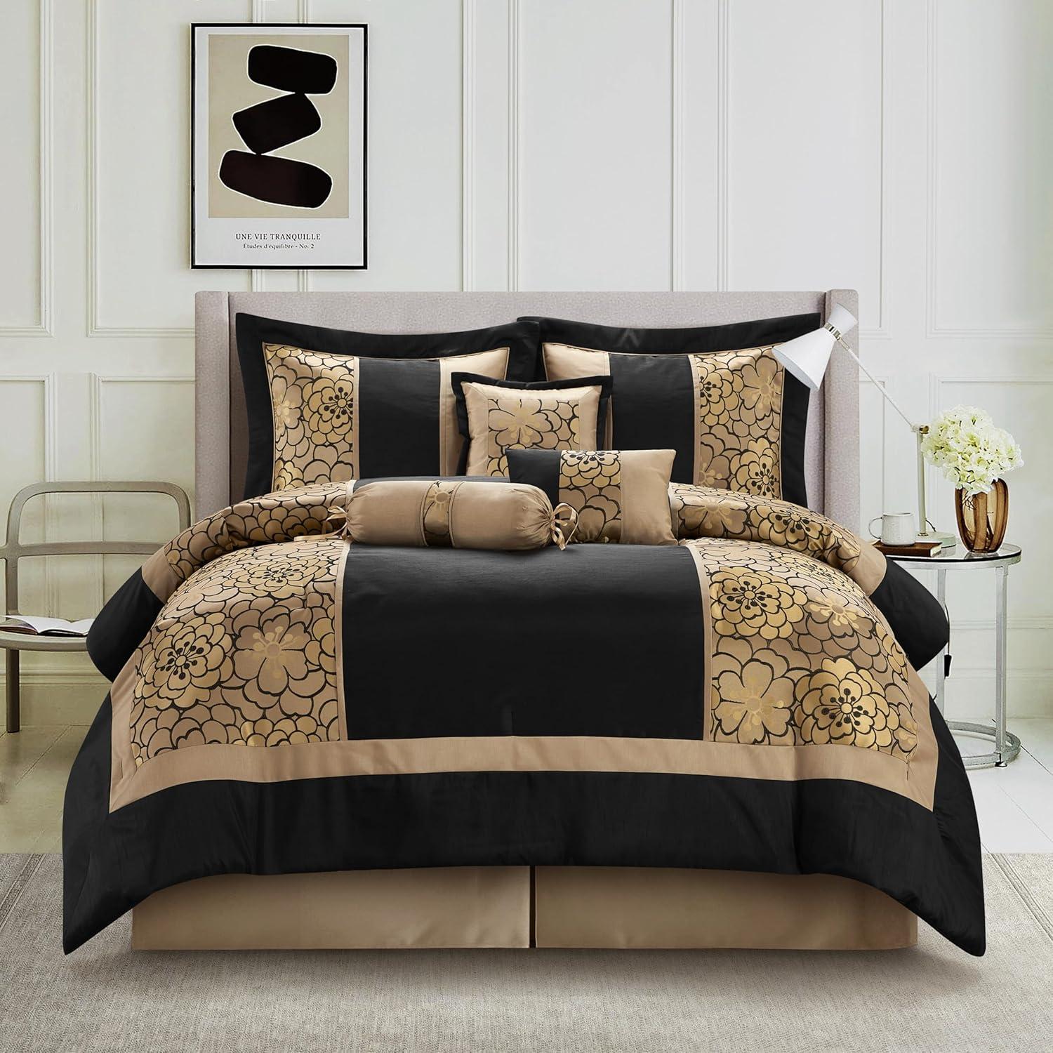 Nanshing America, Inc Kath 7 Piece Microfiber Modern & Contemporary Comforter Set