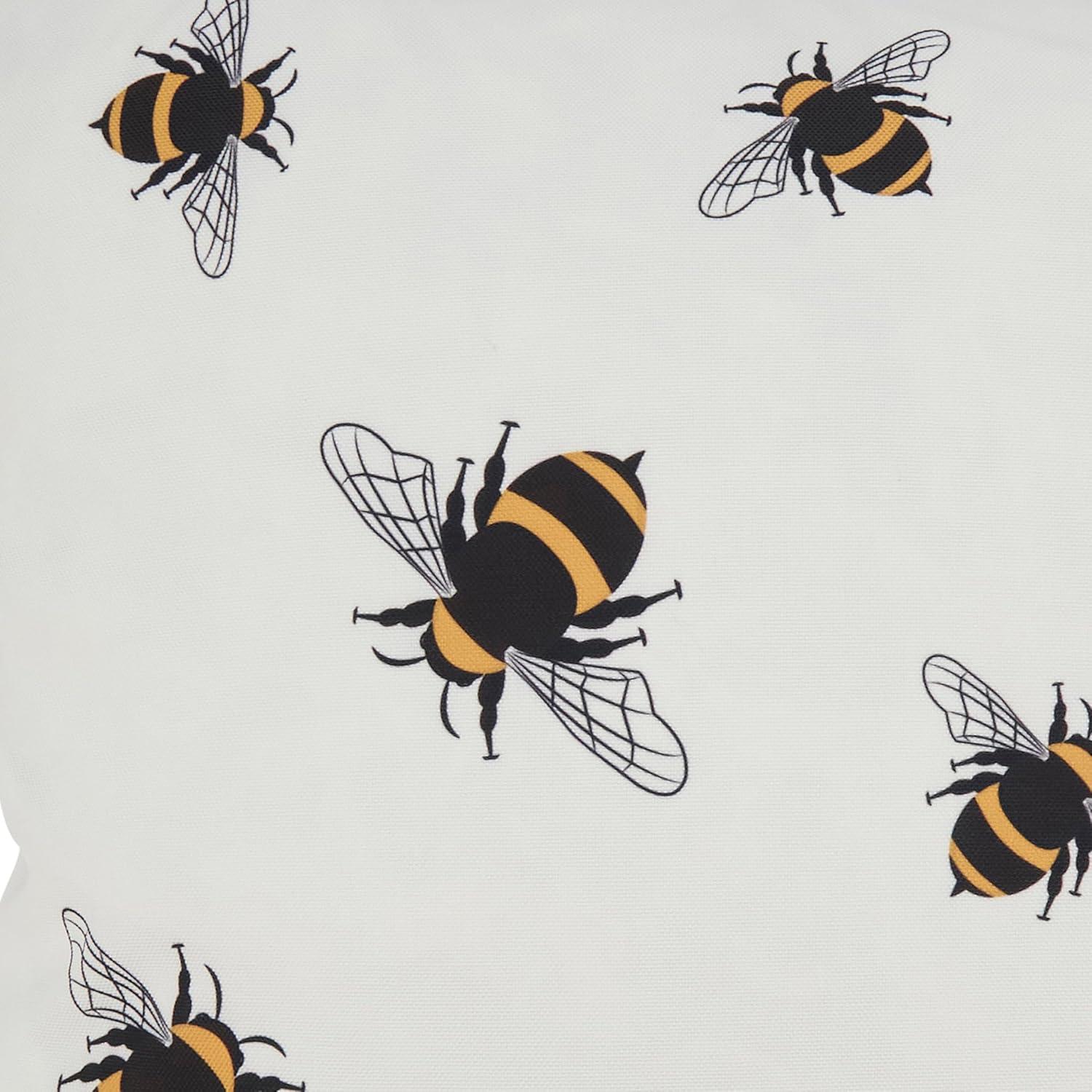 Saro Charming Bumble Bee Outdoor Pillow with Poly Fill