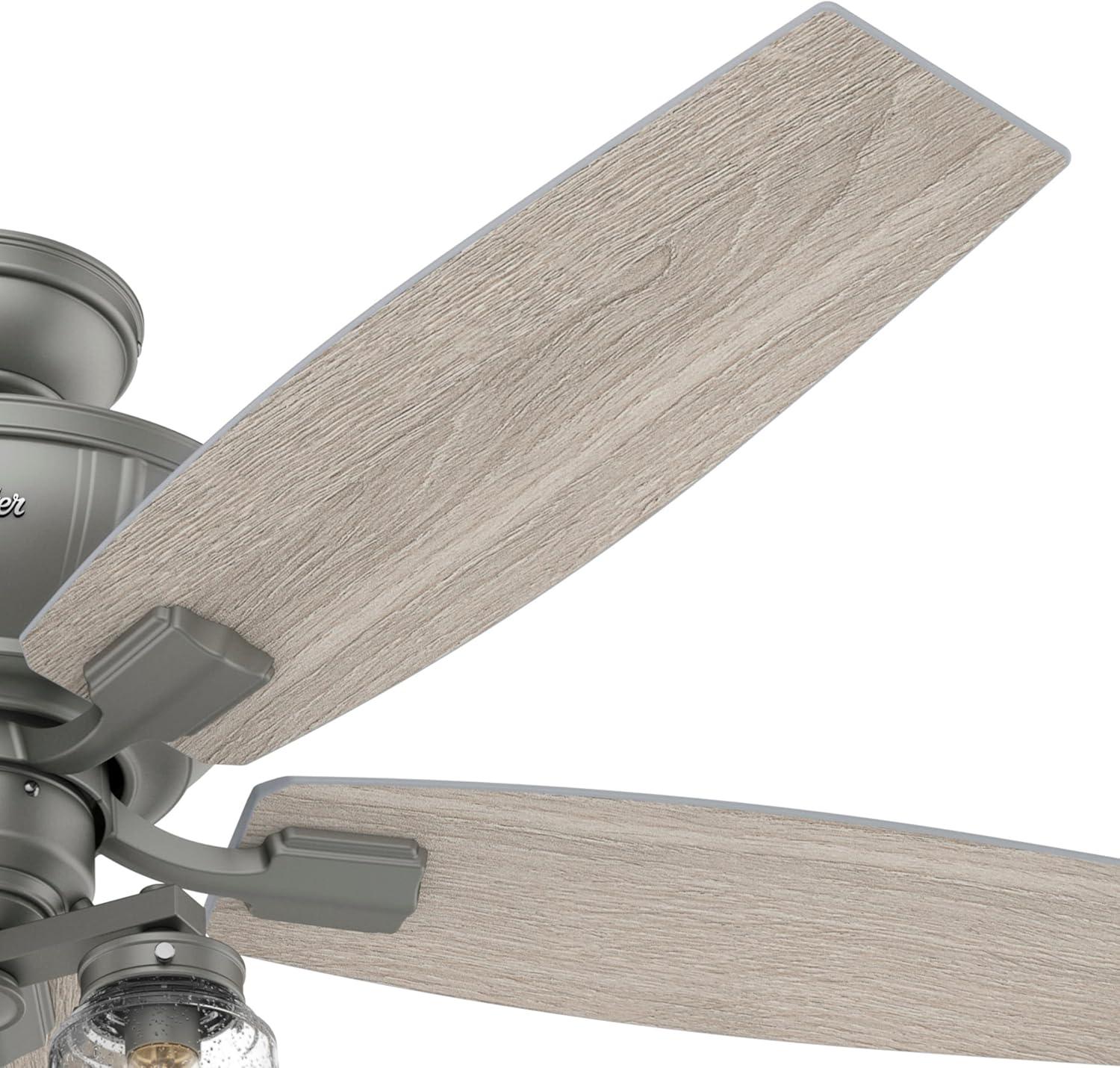 52" Charlotte 5 - Blade Traditional Indoor Ceiling Fan with Light and Handheld Remote Control