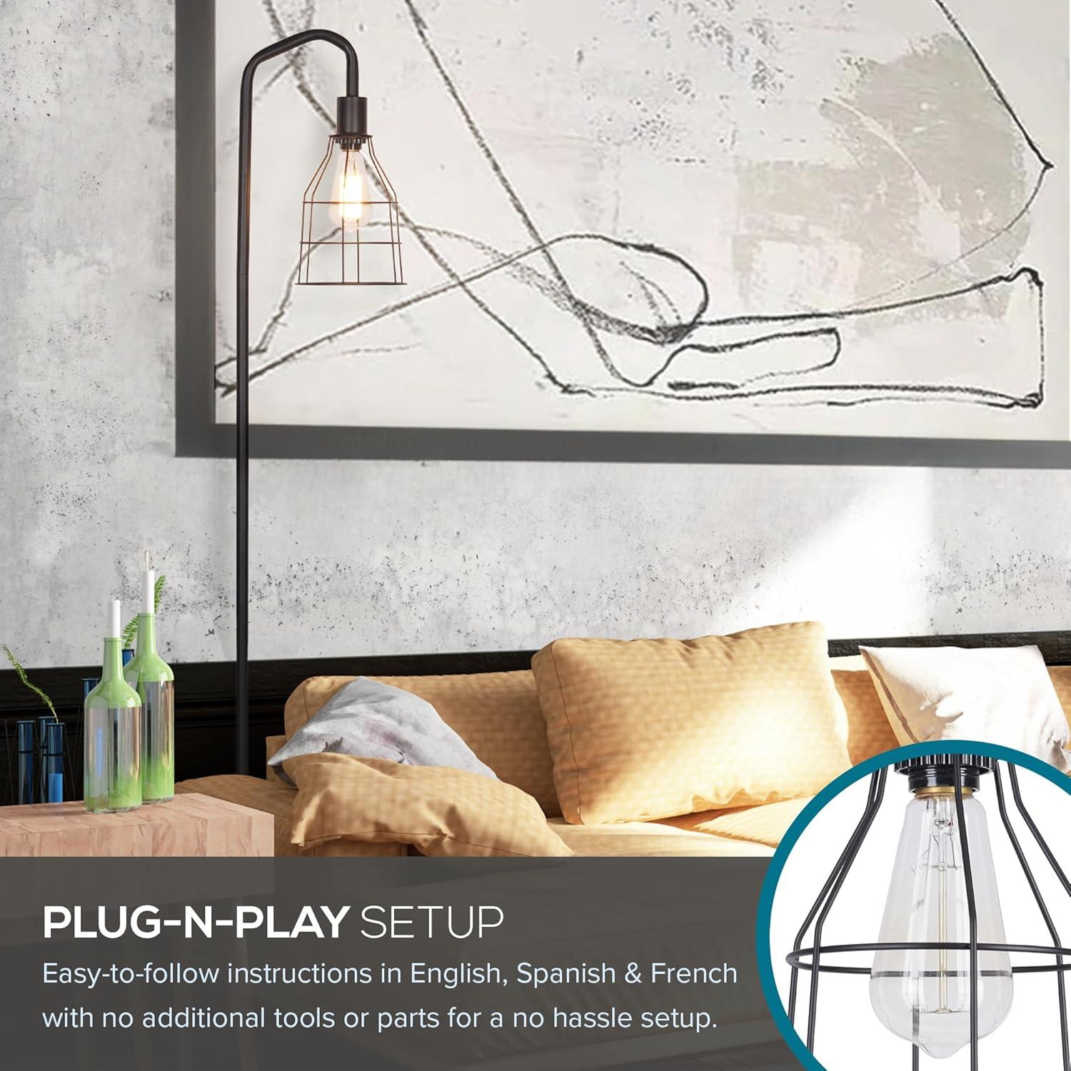 Catalina Lighting 60'' Black Arched Floor Lamp