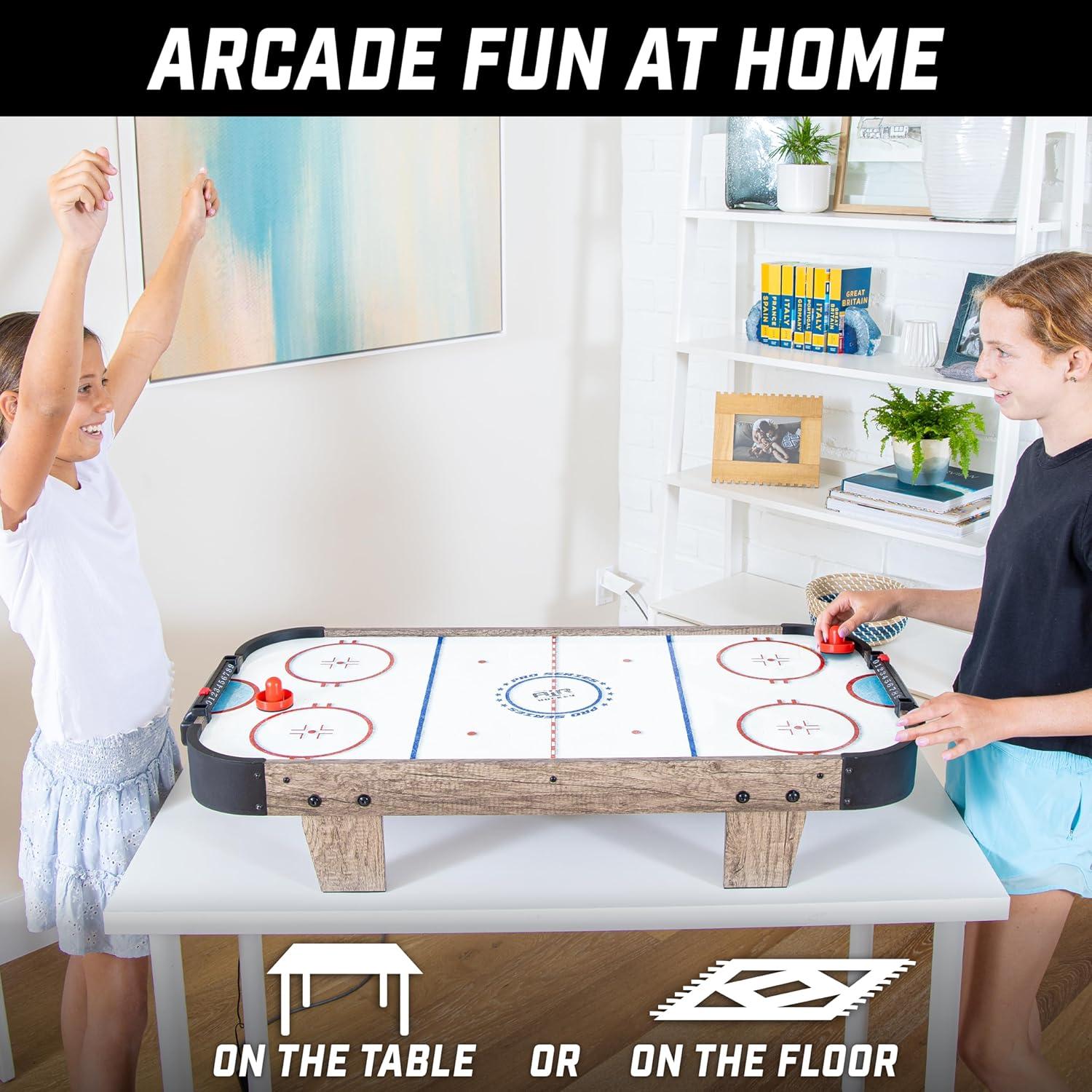 GoSports 40 Inch Table Top Air Hockey Game for Kids - Oak