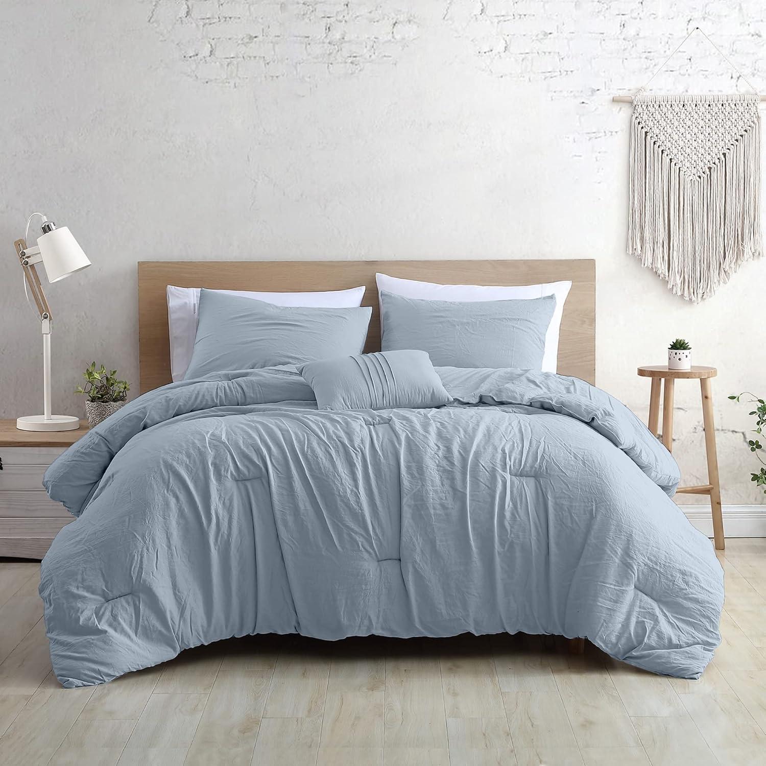 Modern Threads - Beck Comforter Set - Down Alternative Brushed Microfiber - Elegant All Season Bedspread Set - includes Comforter, Shams, & Decorative Pillow