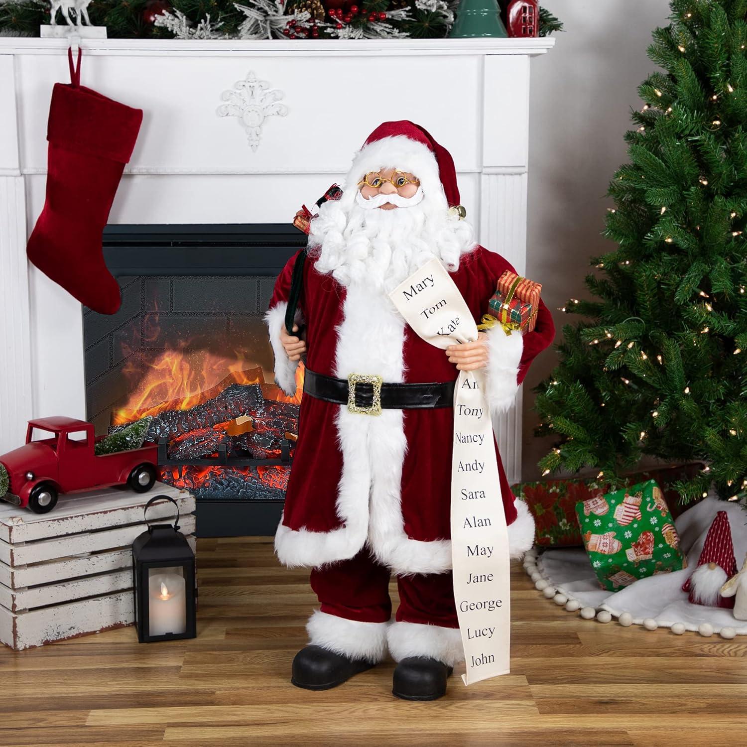 Northlight Santa Claus with Naughty or Nice List Christmas Figure - 36"