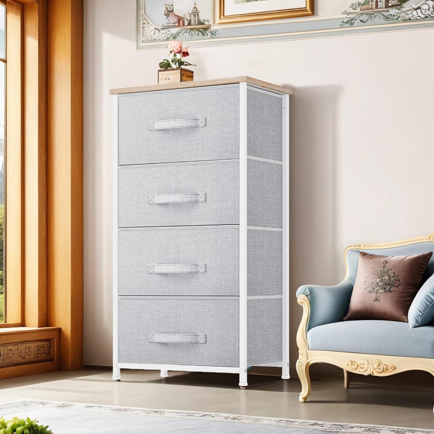 YITAHOME 8 Drawers Dresser - Fabric Storage Tower, Organizer Unit for Room, Living Room & Closets - Sturdy Steel Frame, Easy Pull Fabric Bins & Wooden Top