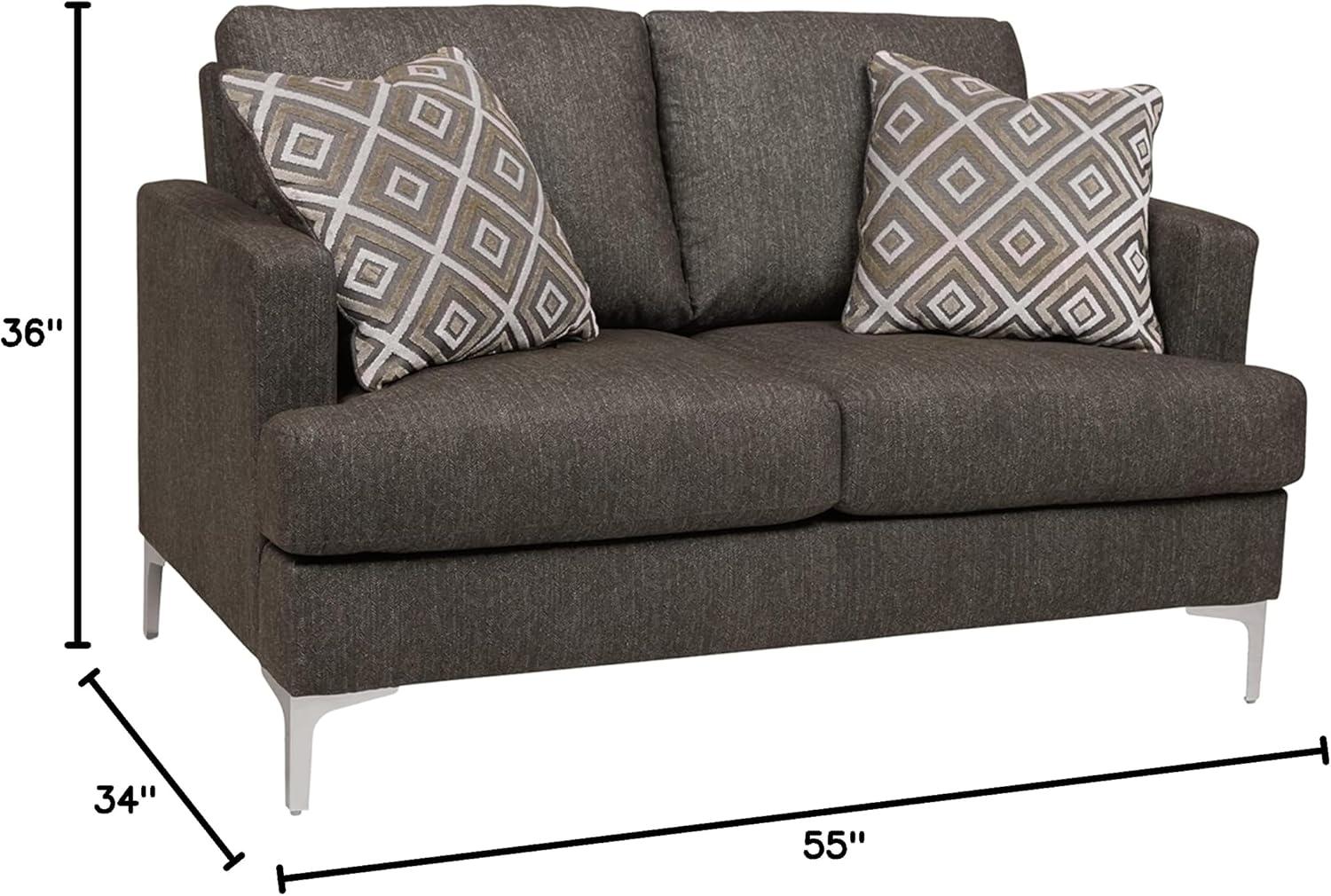 Signature Design by Ashley Contemporary Arcola RTA Loveseat Microfiber Java