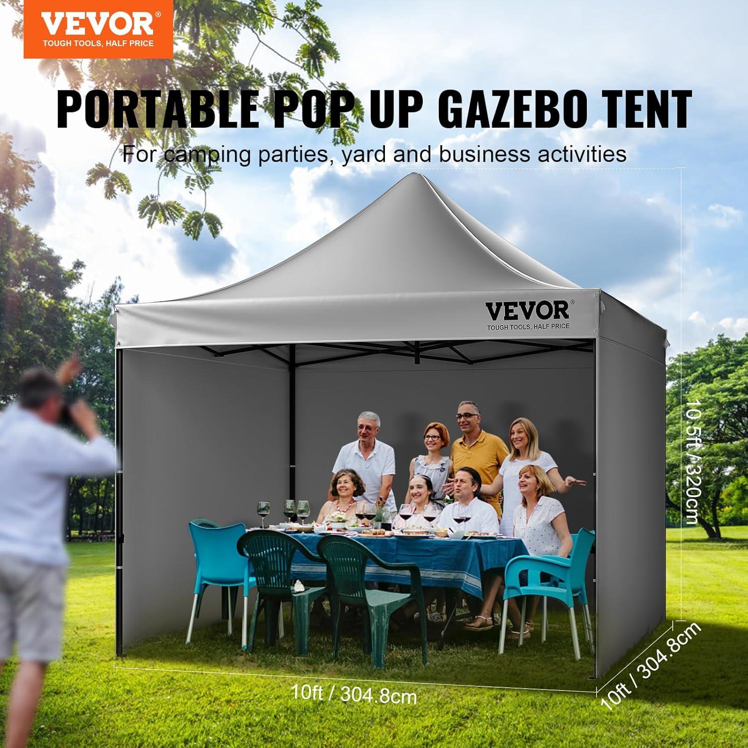 Stellweilan Tessberg 10x10 FT Pop up Canopy with Removable Sidewalls, Instant Canopies